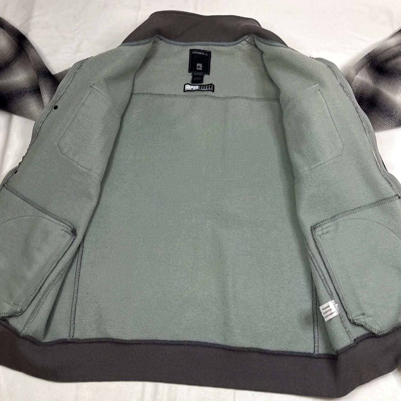 O'Neill O'Neill Echelon Jacket Men’s XL Plaid Gray Super Fleece Full Zip Surf Skate Military Jacket Size US XL / EU 56 / 4 - 6 Thumbnail
