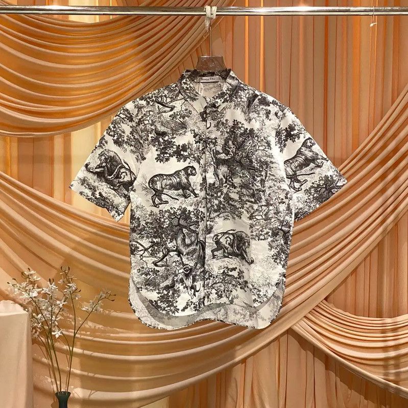 Dior Dior Color-Blocked Cotton Shirt for Women 0089 Size XL / US 12-14 / IT 48-50 - 1 Thumbnail