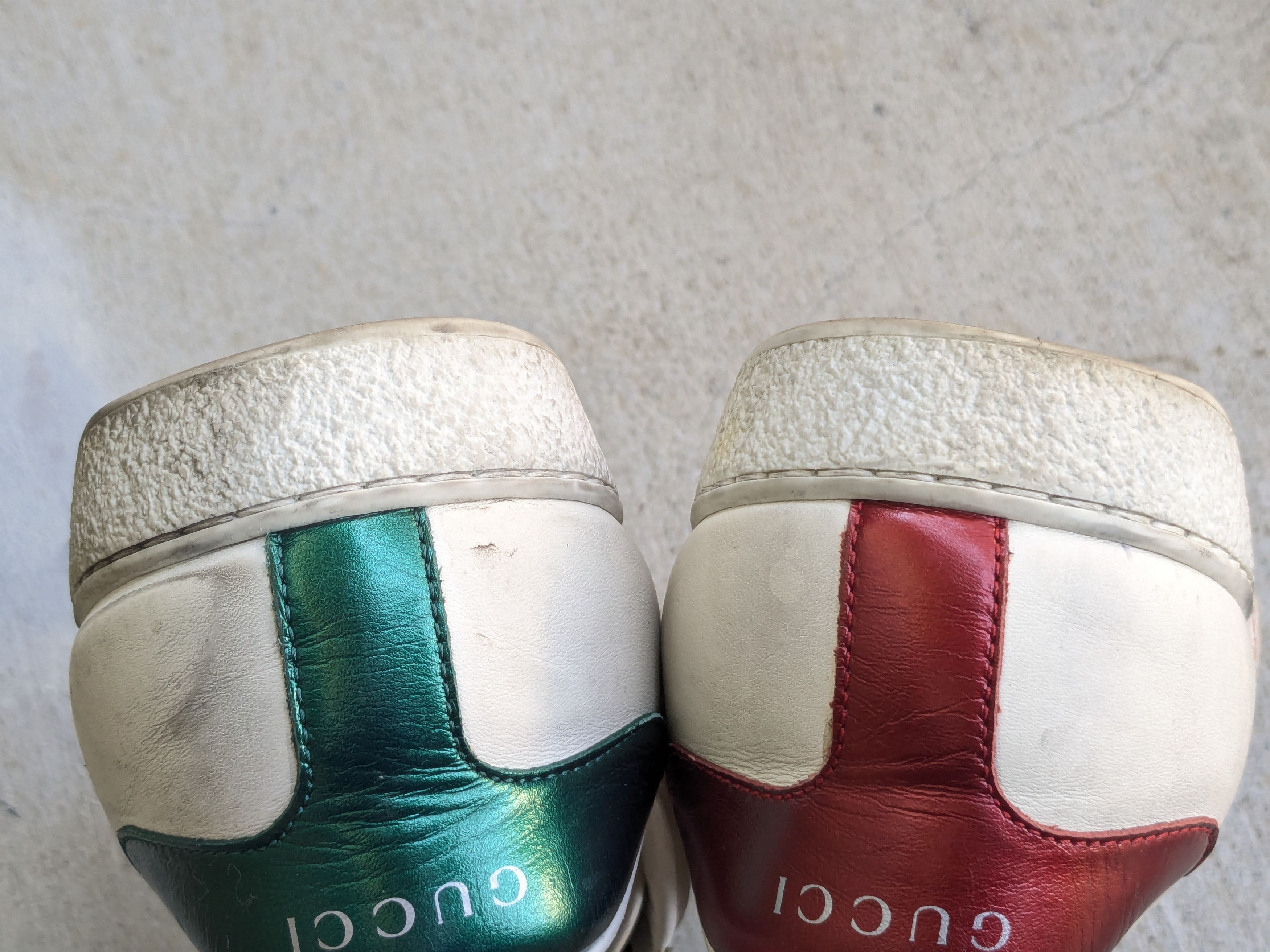 Gucci Gucci Ace Sneakers White 11 Distressed Low Tops Leather Size US 11 / EU 44 - 14 Thumbnail