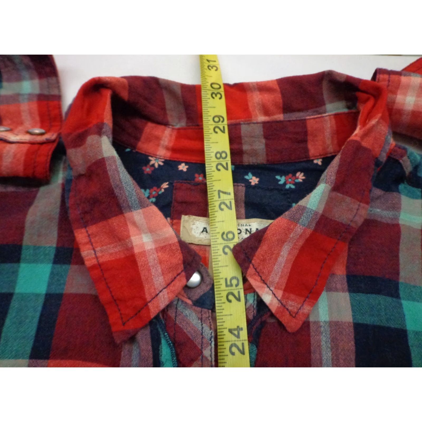 Vintage Arizona Jeans Womens Button-Up Shirt Size 1X Plus Plaid Cotton Brown Snap Front Collared Vintage No Size XL / US 12-14 / IT 48-50 - 5 Thumbnail