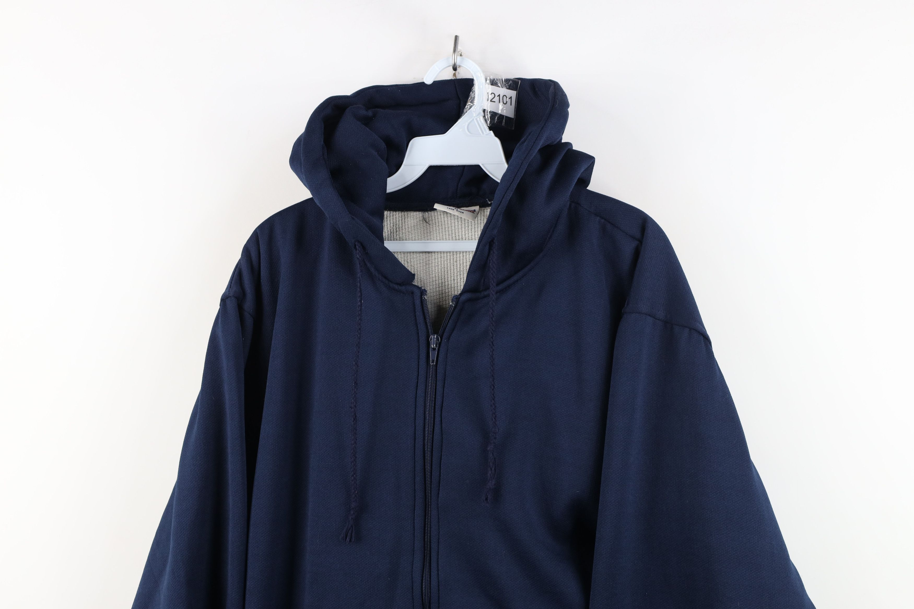 Vintage Vintage 90s Streetwear Thermal Waffle Knit Lined Zip Hoodie Size US M / EU 48-50 / 2 - 2 Thumbnail
