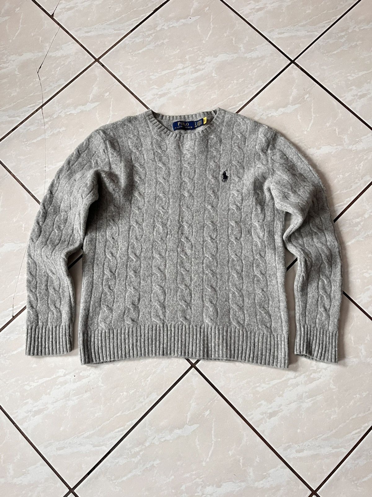 Polo Ralph Lauren Polo Ralph Lauren Cable Knitted Wool Sweater Luxury Pony Size US S / EU 44-46 / 1 - 1 Thumbnail