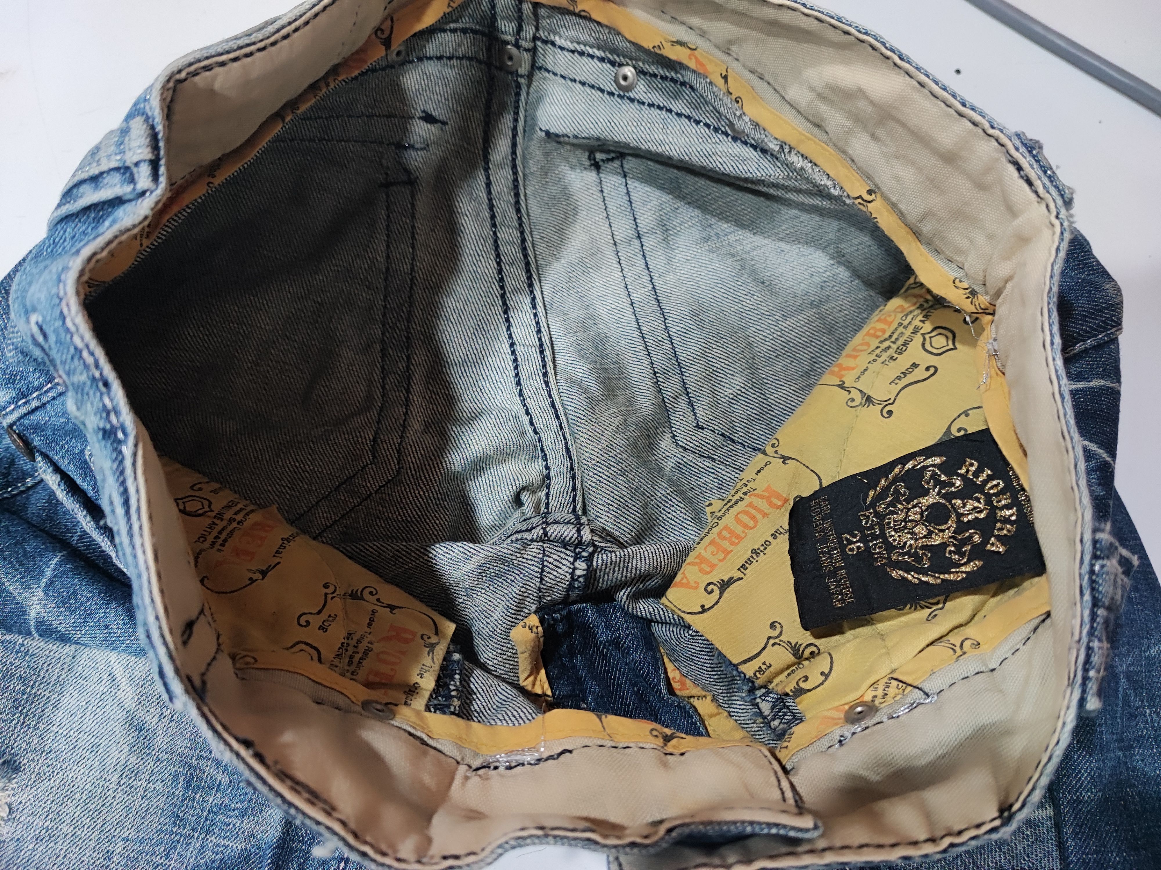 Ed Hardy Y2K Vintage RIOBERA GOTHIC FLARE JEANS Size US 30 / EU 46 - 14 Thumbnail