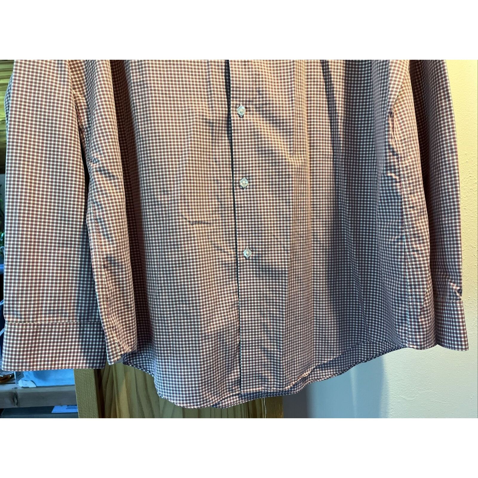 Calvin Klein Calvin Klein Men’s 17.5 34/35 Red Check Button Cotton Shirt Size US XL / EU 56 / 4 - 7 Thumbnail