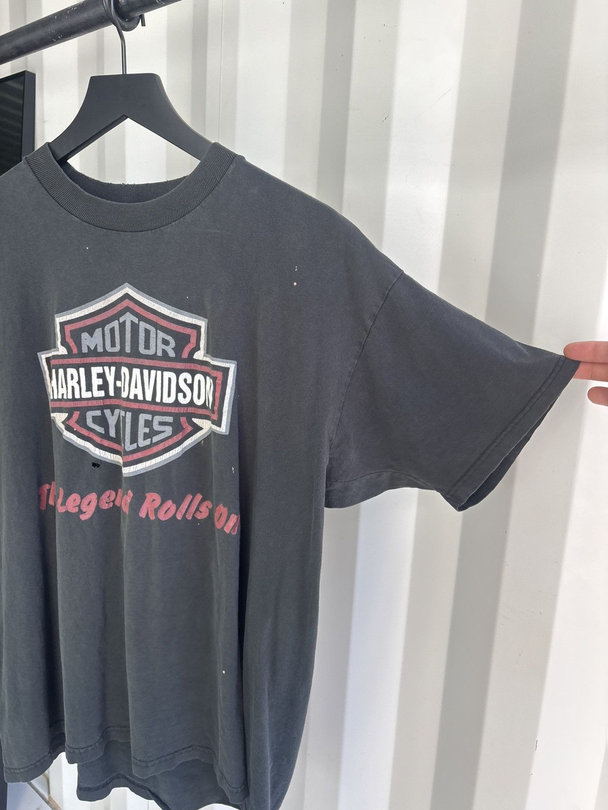 Harley Davidson Thrashed Legend Rolls On Faded Shirt Distressed Grunge Size US XL / EU 56 / 4 - 2 Thumbnail