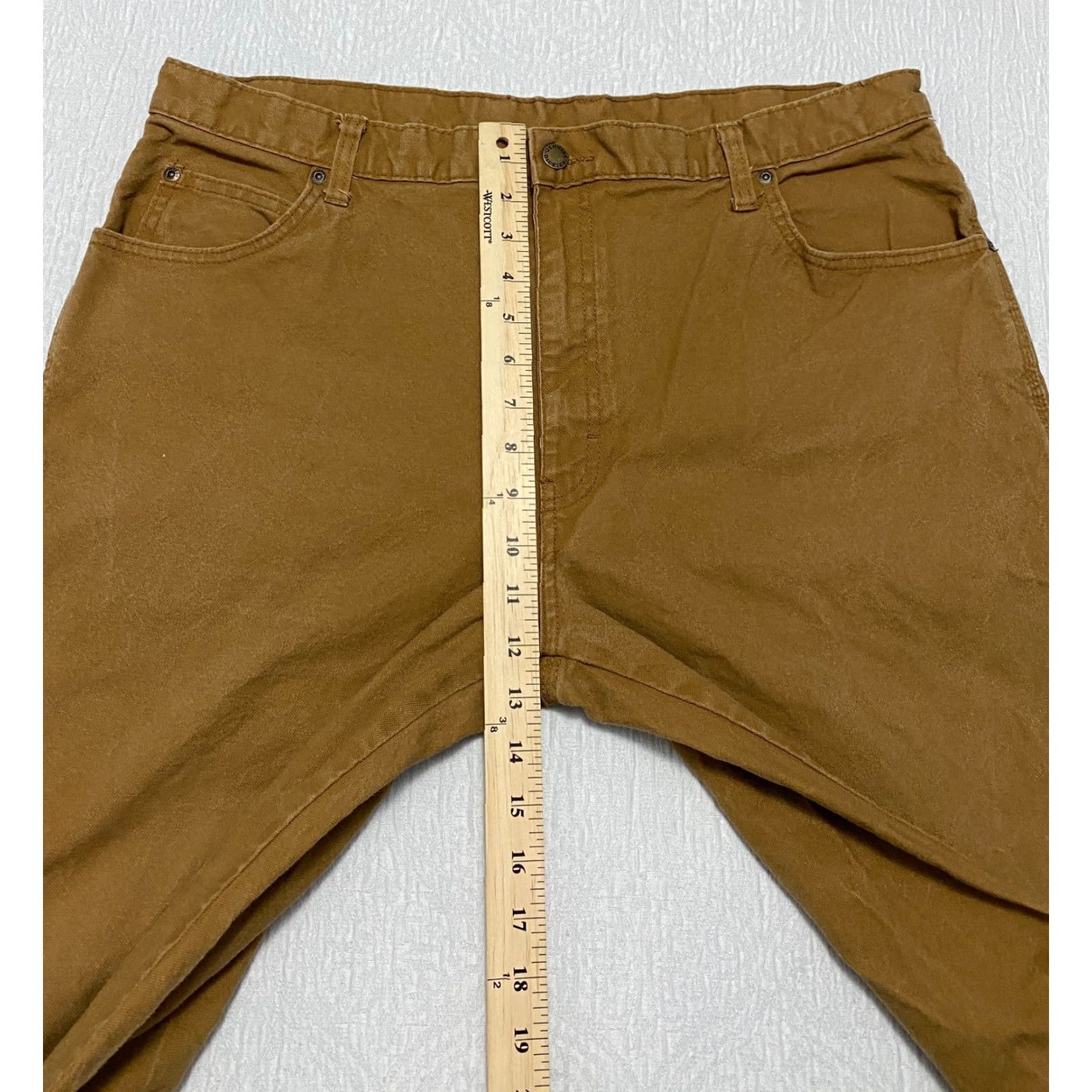 Dickies Dickies Carpenter Work Pants Men's 36x32 Brown Canvas Cotton Spandex Regular Straight Pockets Workplace Utility Jeans Size US 36 / EU 52 - 4 Thumbnail
