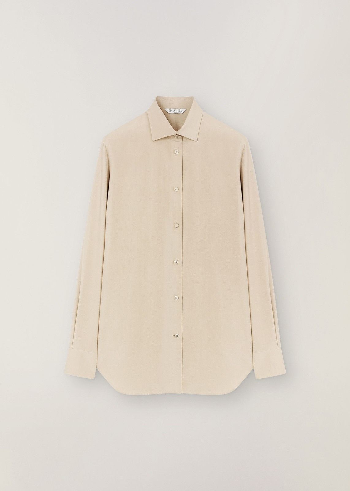 image of Loro Piana O1Loc1C0224 Iconic Silk Shirt In Ivory, Women's (Size Medium)