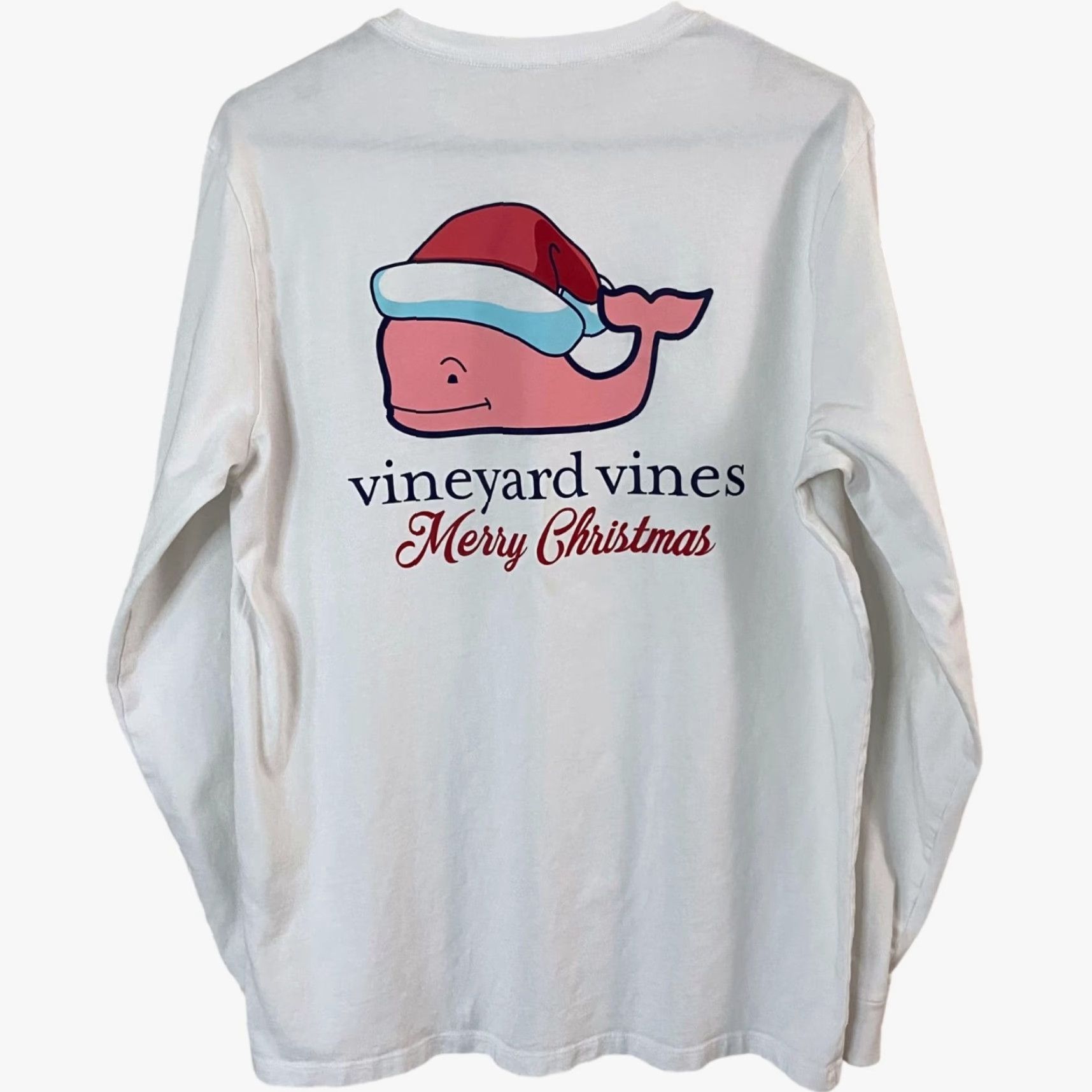 Vineyard Vines Vineyard Vines Santa Whale Long-Sleeve Pocket Tee Men M White Christmas Holiday T-Shirt Size US M / EU 48-50 / 2 - 4 Thumbnail