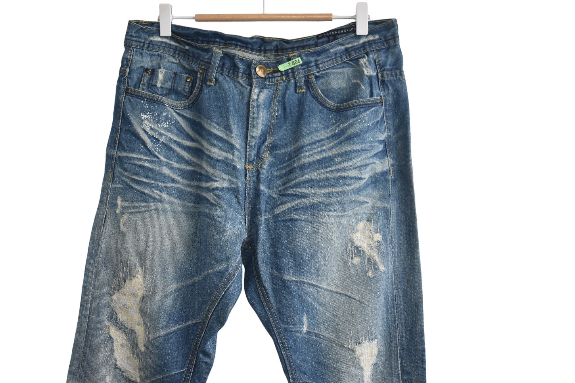 Black Barrett × Neil Barrett Distress Faded! Neil Barrett Denim Jeans Pants W33 Size US 33 - 2 Thumbnail