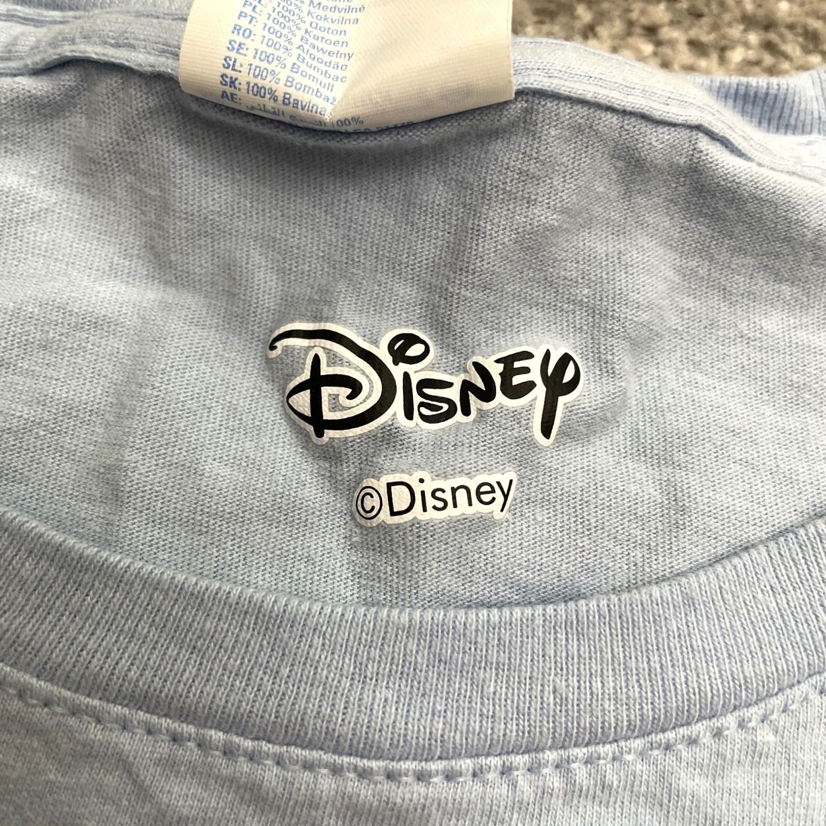 Port & Company Port & Company Mickey Mouse T-Shirt Women L Blue 100% Cotton Short Sleeve Crew Neck Graphic Print Casual Tee Size L / US 10 / IT 46 - 4 Thumbnail