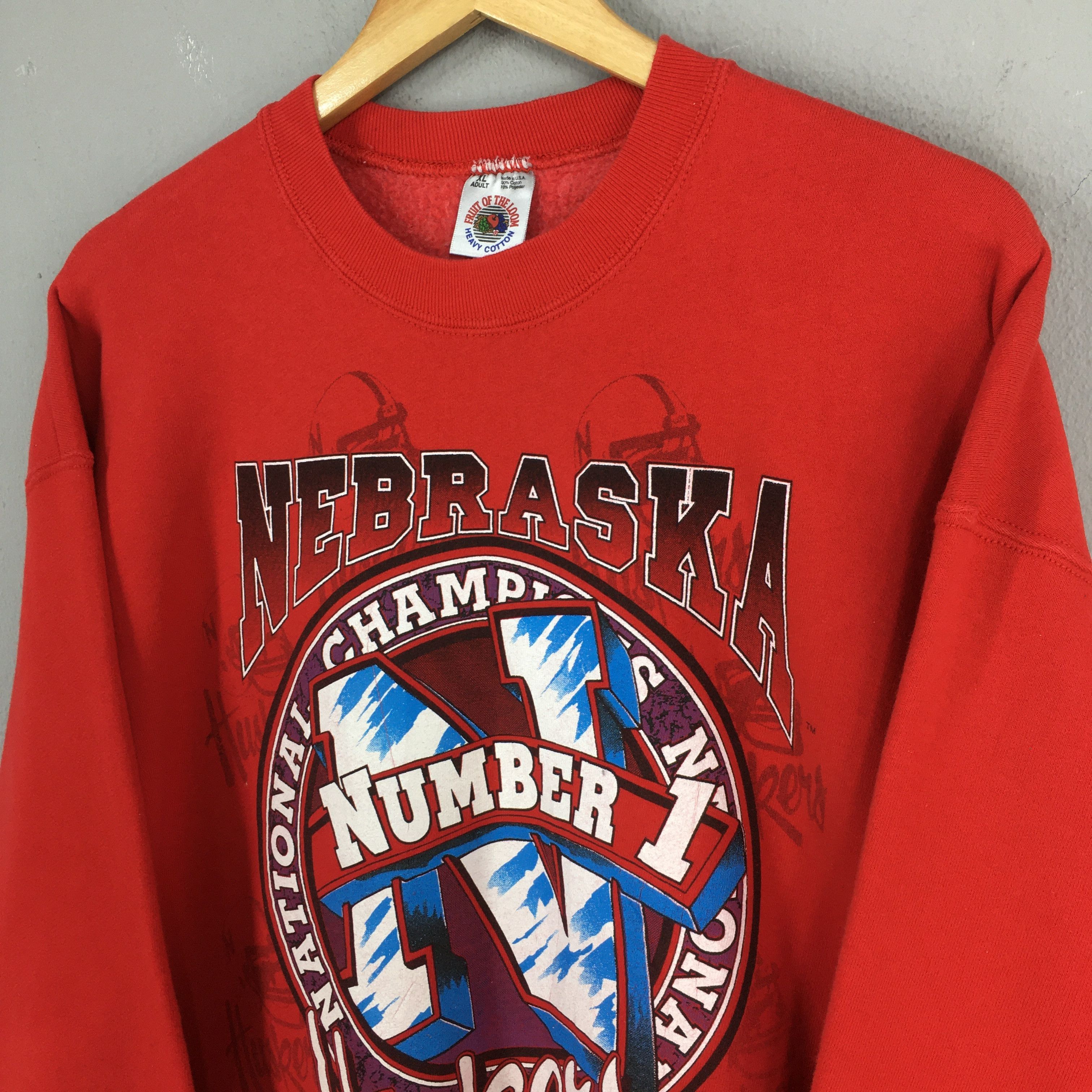 NCAA × Vintage Vintage Nebraska Huskers Football Sweatshirt XLarge Size US XL / EU 56 / 4 - 3 Thumbnail