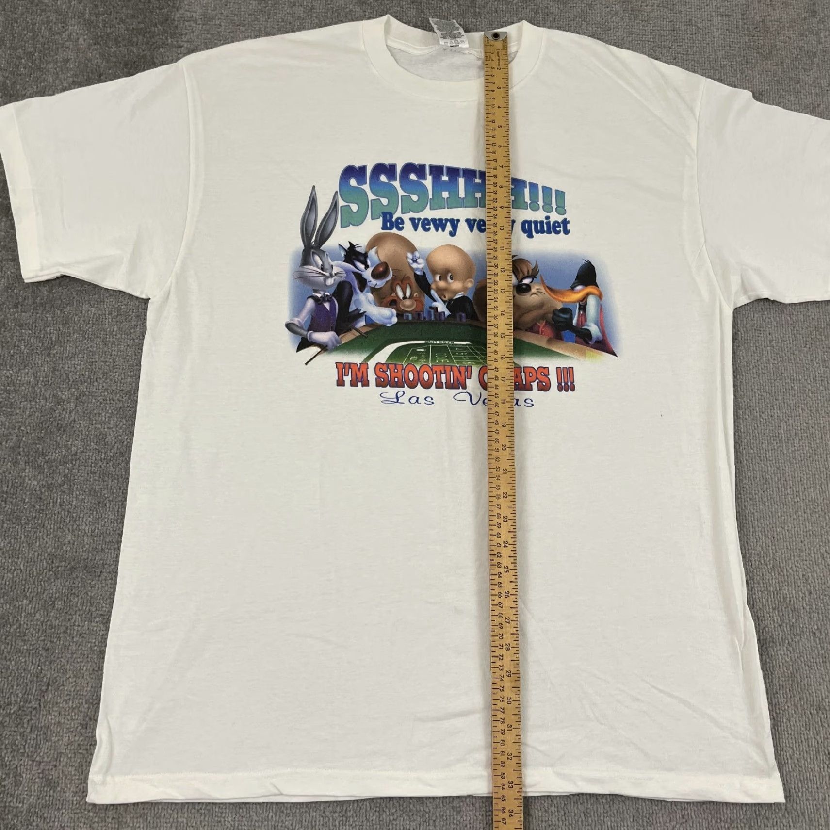Vintage Vintage Warner Bros T-Shirt Men 2XL Bugs Bunny Elmer Taz Las Vegas Gambling Graphic Size US XXL / EU 58 / 5 - 3 Thumbnail