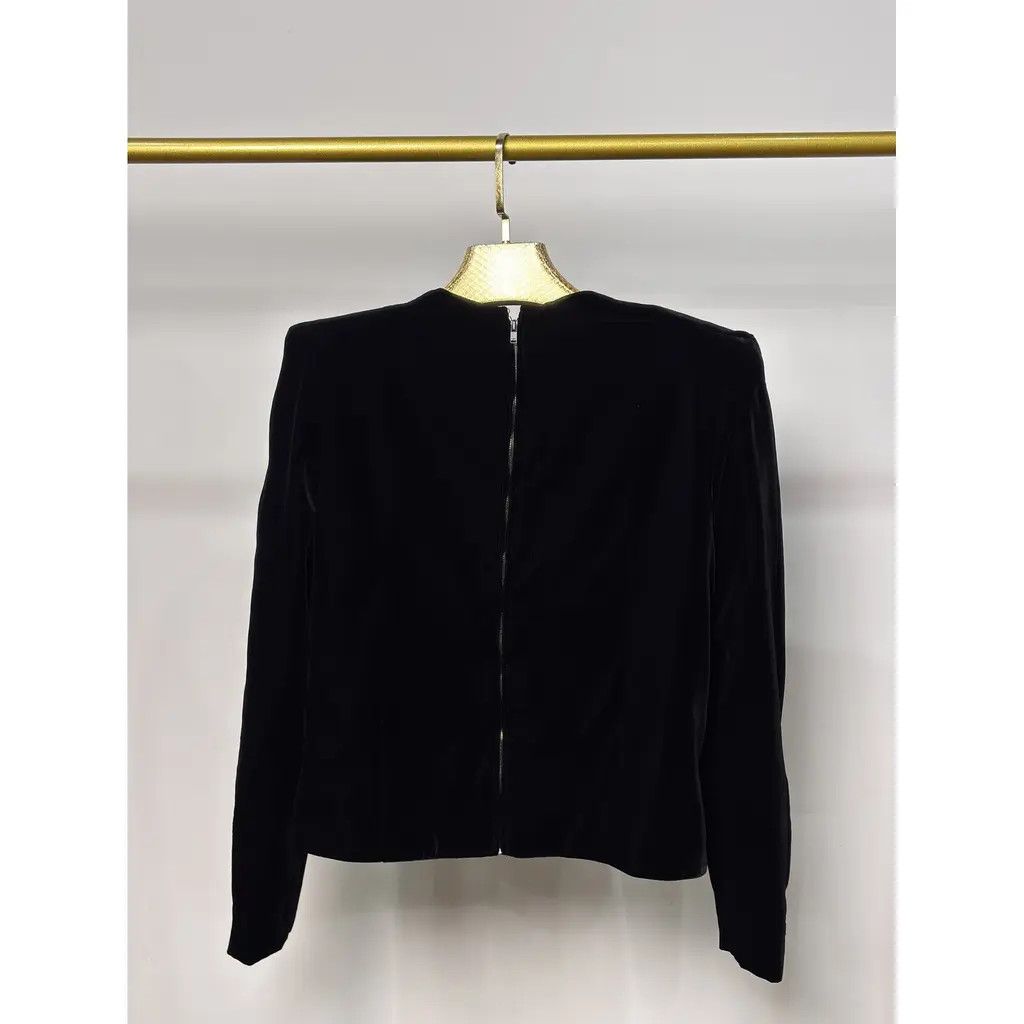 Saint Laurent Paris Saint Laurent Black Velvet Cropped Jacket Size M / US 6-8 / IT 42-44 - 6 Thumbnail