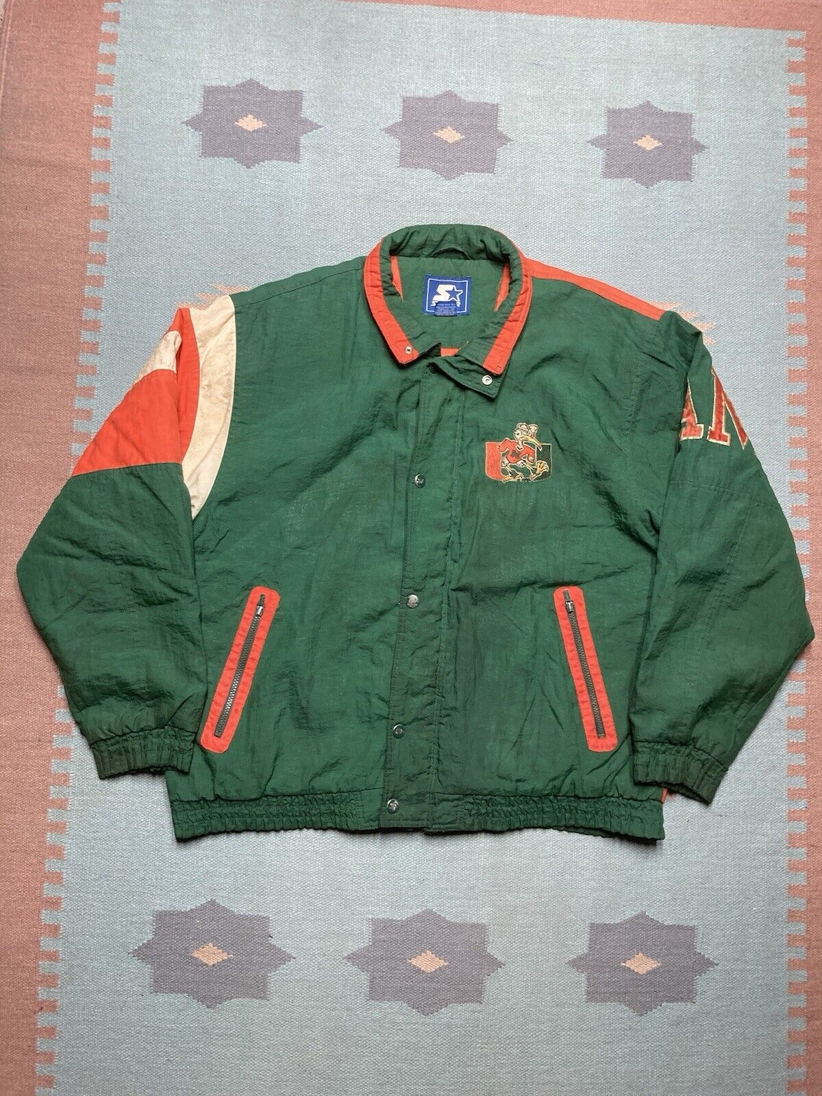 Starter × Vintage university of Miami hurricanes puffer jacket starter NCAA XL Size US XL / EU 56 / 4 - 6 Thumbnail