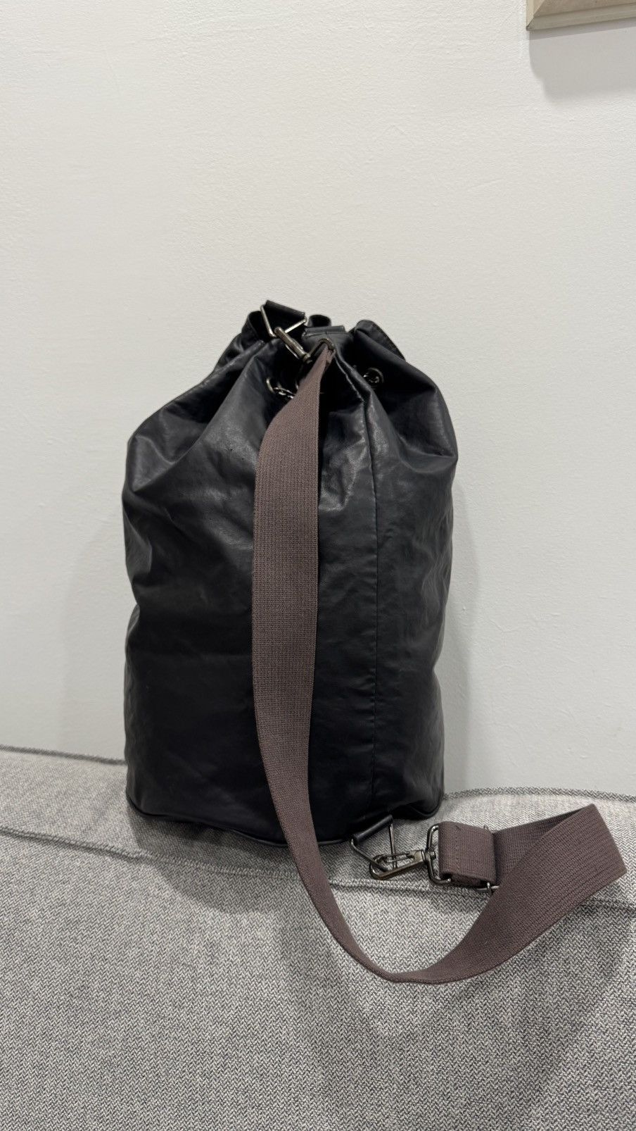 Avant Garde x Gaultier Homme Objet Jean Paul Gaultier Homme Crossbody Drawstring Bag in Black, Men's
