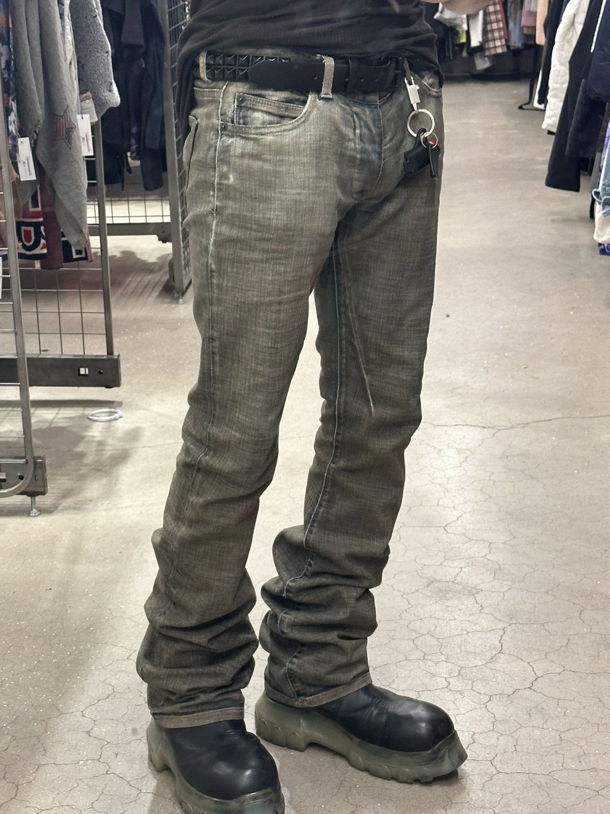 rick owens OLMAR and MIRTA drkshdw デニム Rick Owens Drkshdw Olmar and Mirta Denim Jacket - Blue