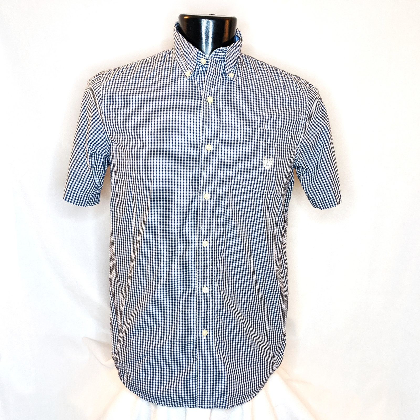 Chaps Chaps Mens Easy Care Button Up Shirt Medium Black Checker Size US M / EU 48-50 / 2 - 1 Thumbnail