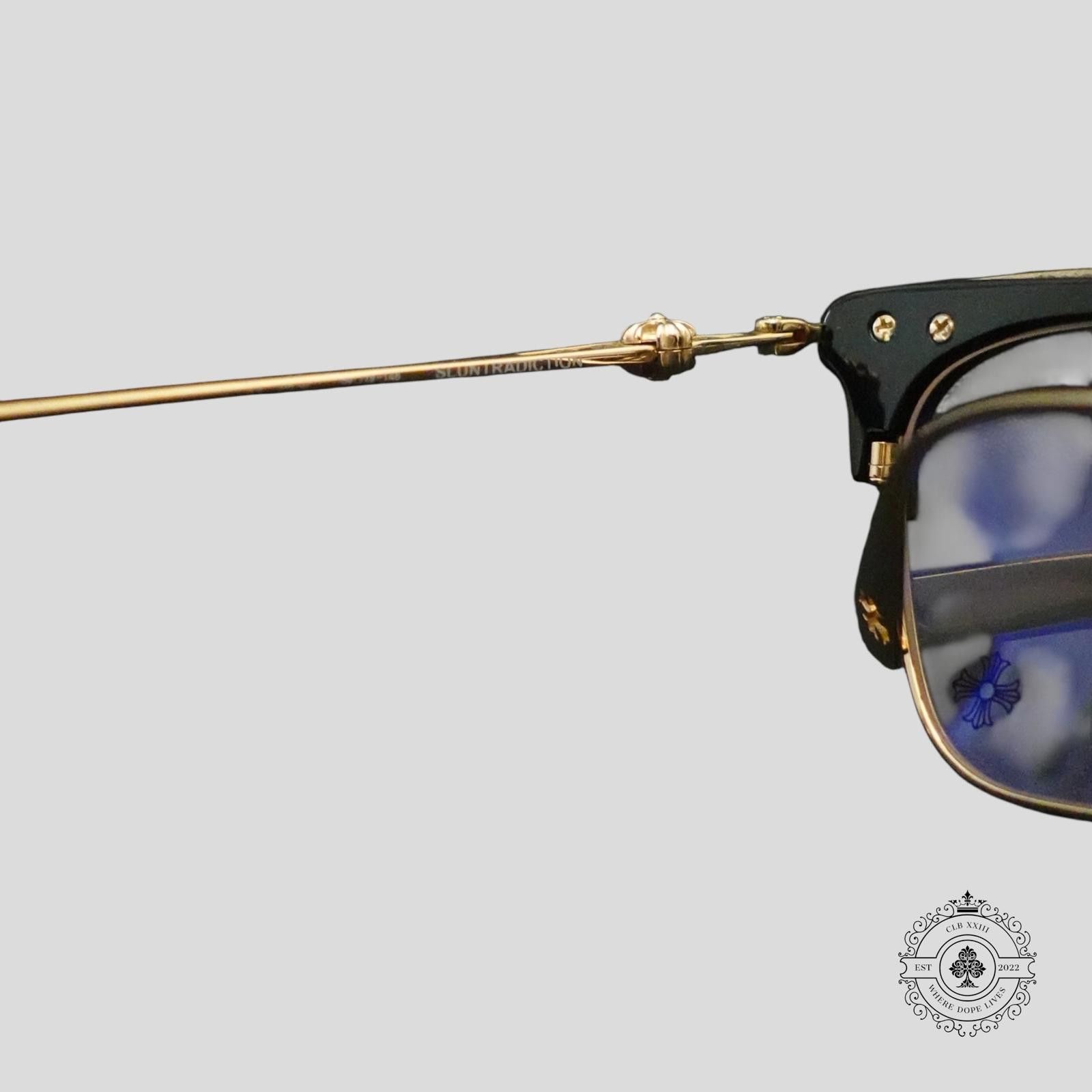 Chrome Hearts Chrome Hearts Sluntradiction Glasses in Black/Gold Size ONE SIZE - 6 Thumbnail