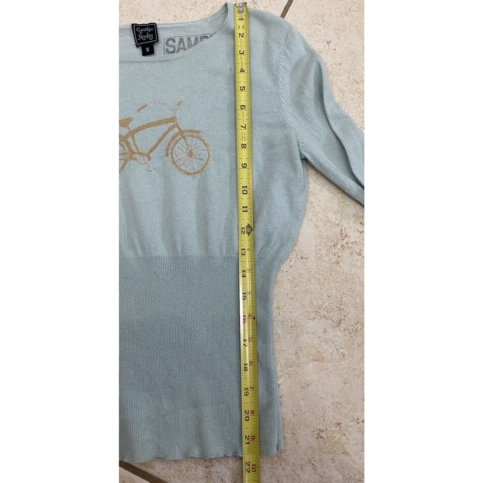 Cynthia Rowley Cynthia Rowley Sample Sweater Blue Bicycle Bike Long Sleeve Size S / US 4 / IT 40 - 9 Thumbnail