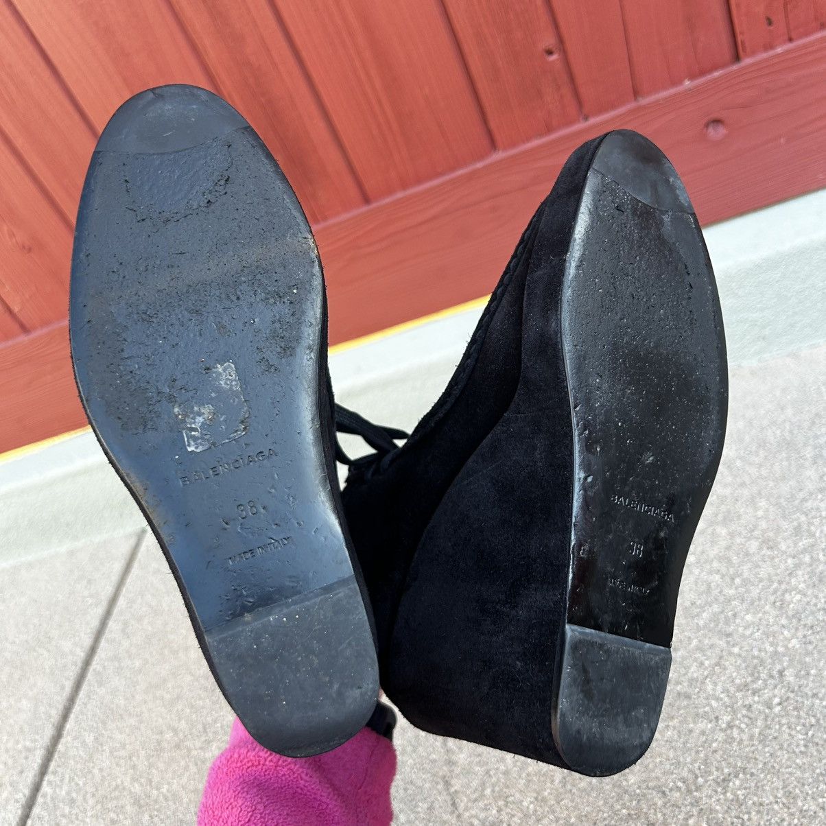Balenciaga BALENCIAGA~Lace-Up Wallaby Platform Wedge Booties~7.5/8/38 Size US 8 / IT 38 - 12 Thumbnail