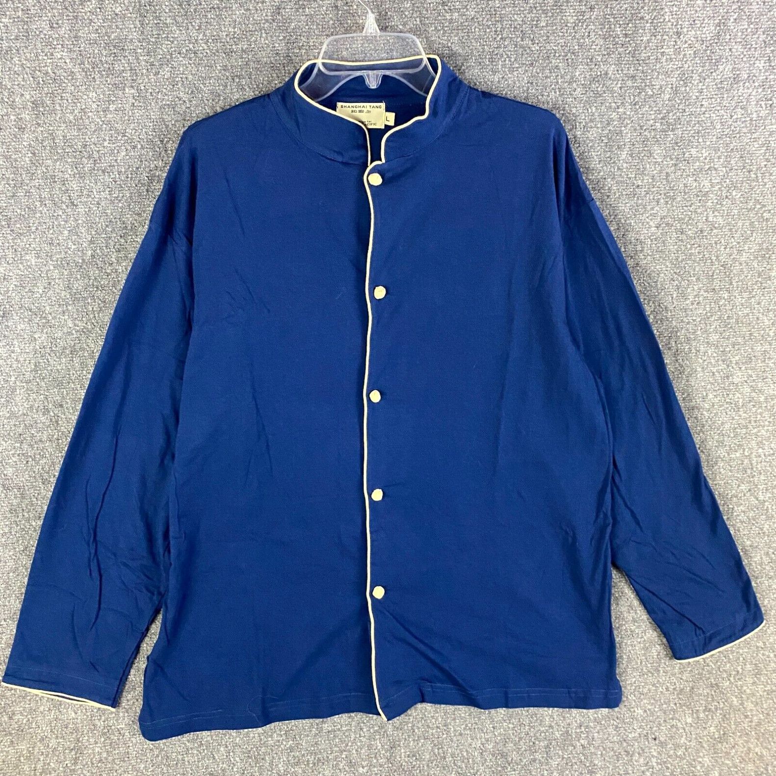 image of Shanghai Tang Cathy Pacific Imperial Jacket Men's Large Long Sleeve 100% Cotton in White