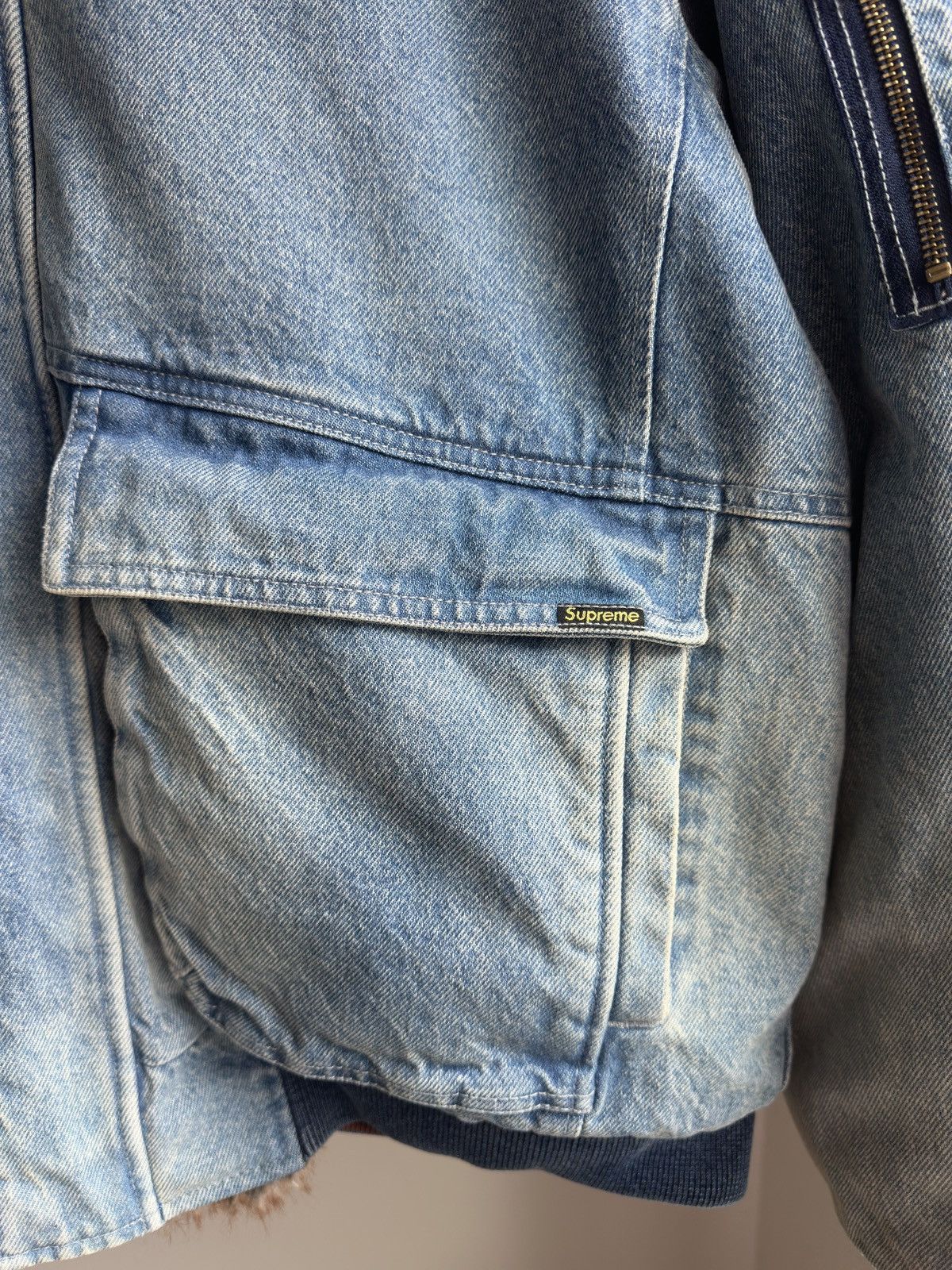 Supreme Faux Fur Reversible Work Jacket Denim Blue Size US L / EU 52-54 / 3 - 5 Thumbnail