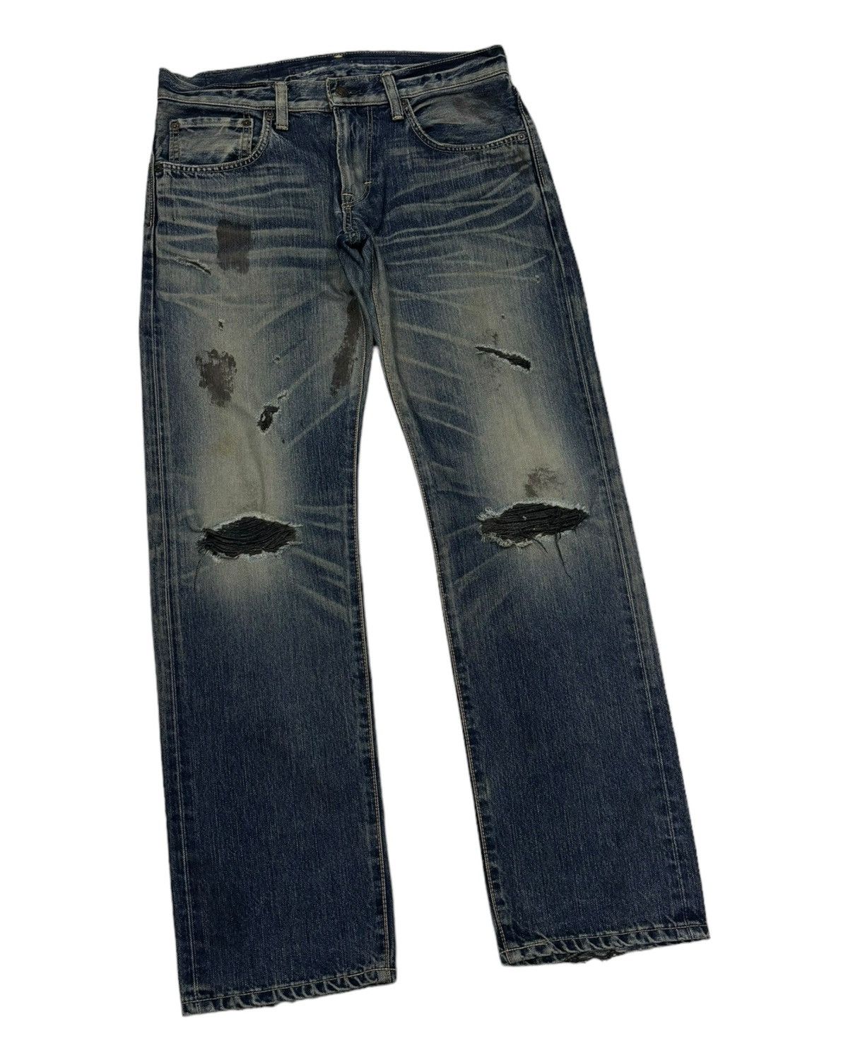 Edwin RARE🔥EDWIN 503 MOON RAKER DISTRESS MUD WASH DENIM JEANS Size US 34 / EU 50 - 3 Thumbnail