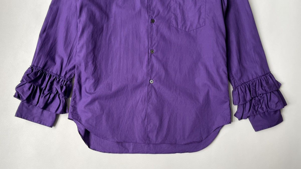 Comme des Garcons Homme Plus S/S 15 Purple ‘Frilled Sleeve’ Shirt Size US S / EU 44-46 / 1 - 7 Thumbnail