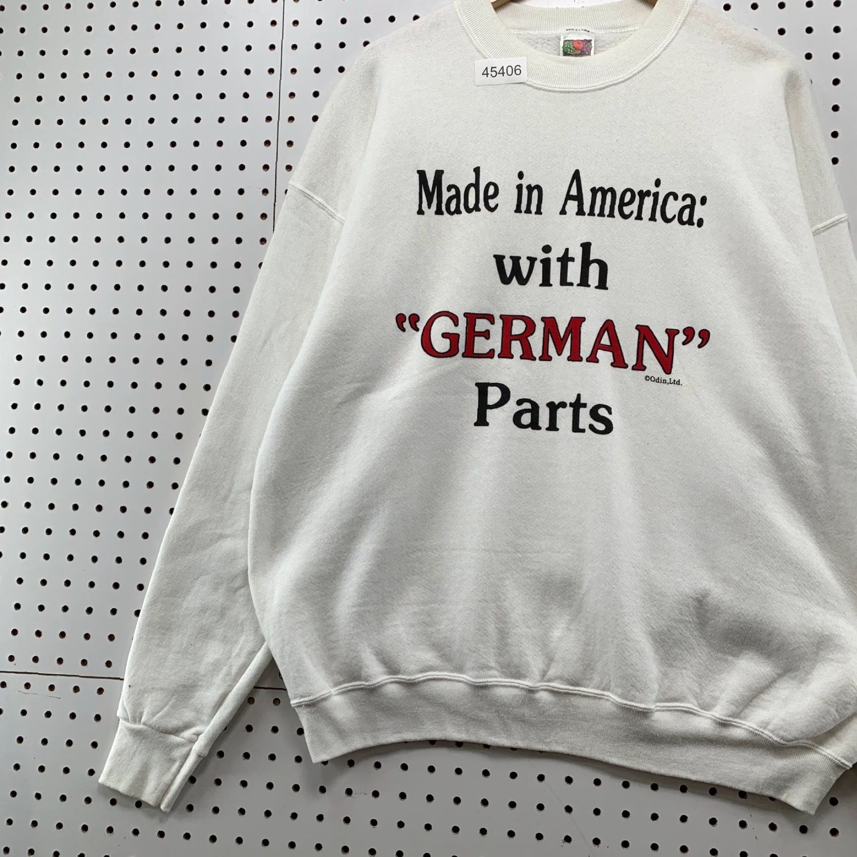 Fruit Of The Loom VINTAGE America German Funny Sweatshirt Mens XL White Fleece Crewneck Size US XL / EU 56 / 4 - 3 Thumbnail