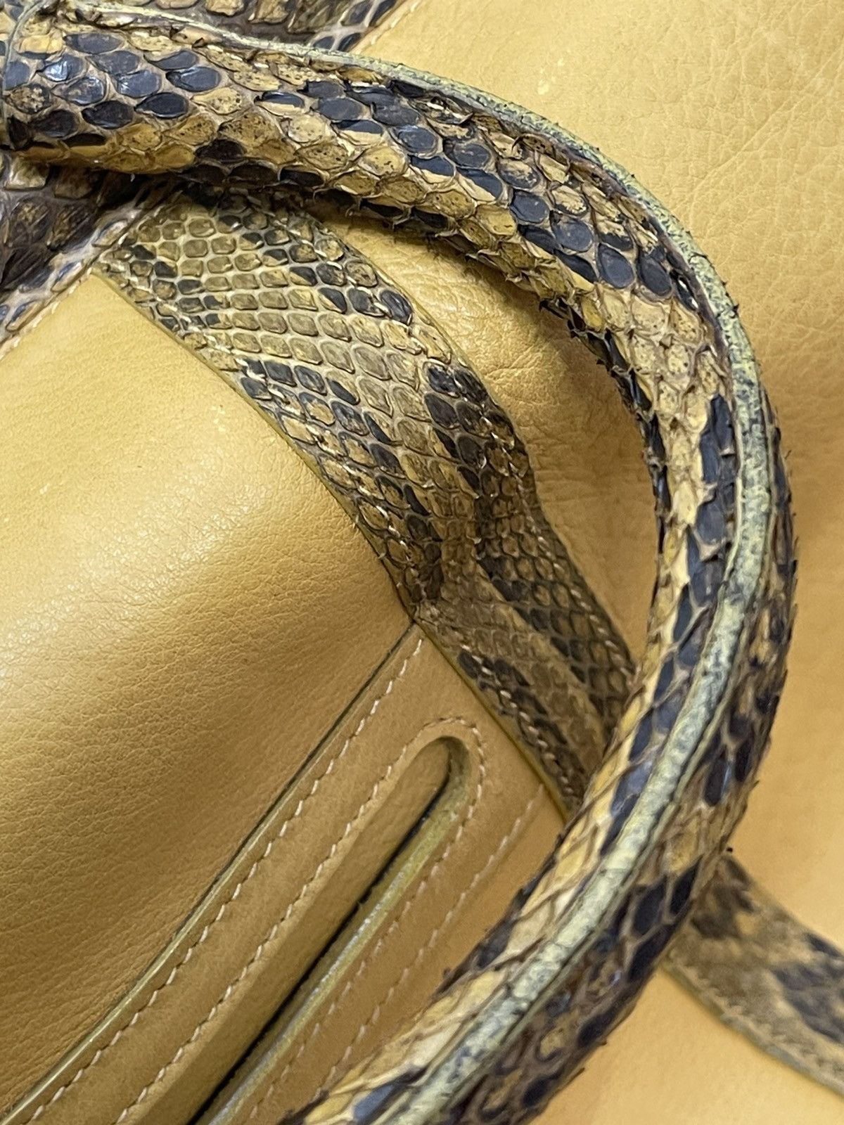 Genuine Leather Full Leather Python Vtg Elegance Italy Hand Bag 1🟩0 Size ONE SIZE - 11 Thumbnail