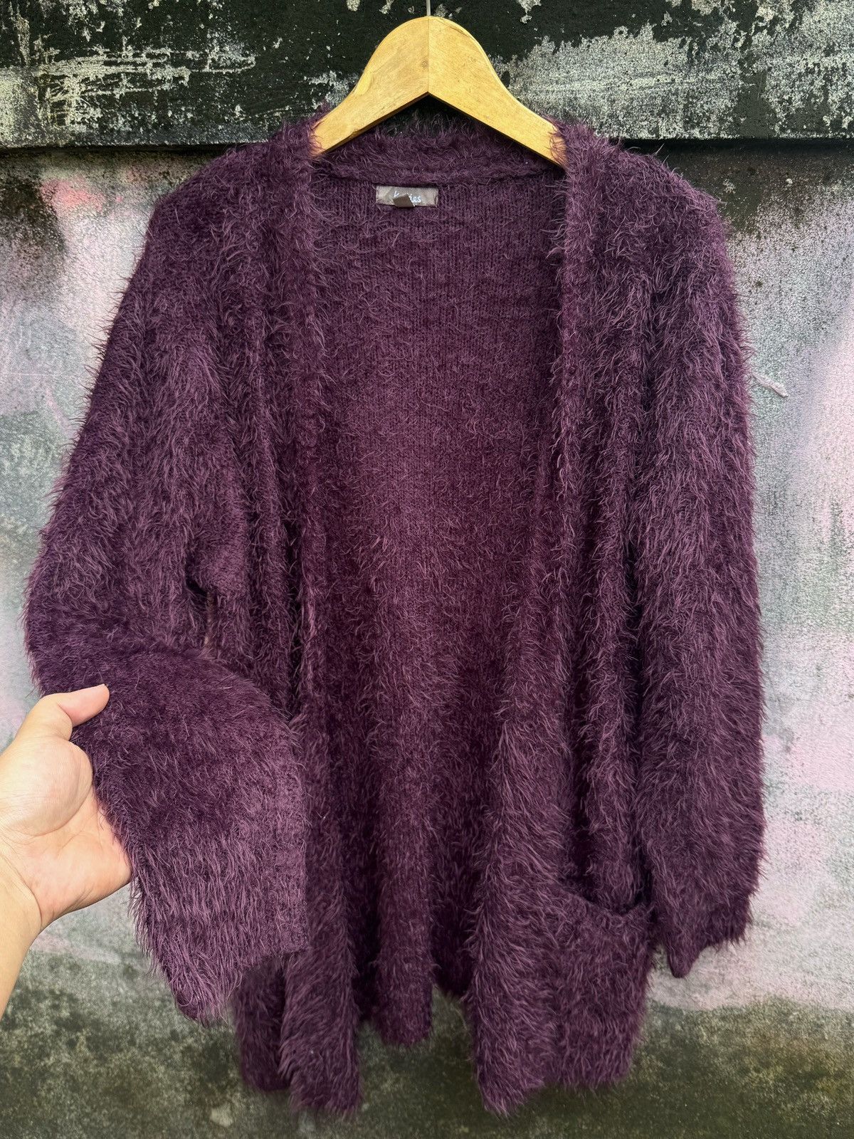 Beauty Beast × Hysteric Glamour × Japanese Brand Mohair Fuzzy Cardigan Knitted Katies Japanese Dark Purple Size US L / EU 52-54 / 3 - 3 Thumbnail