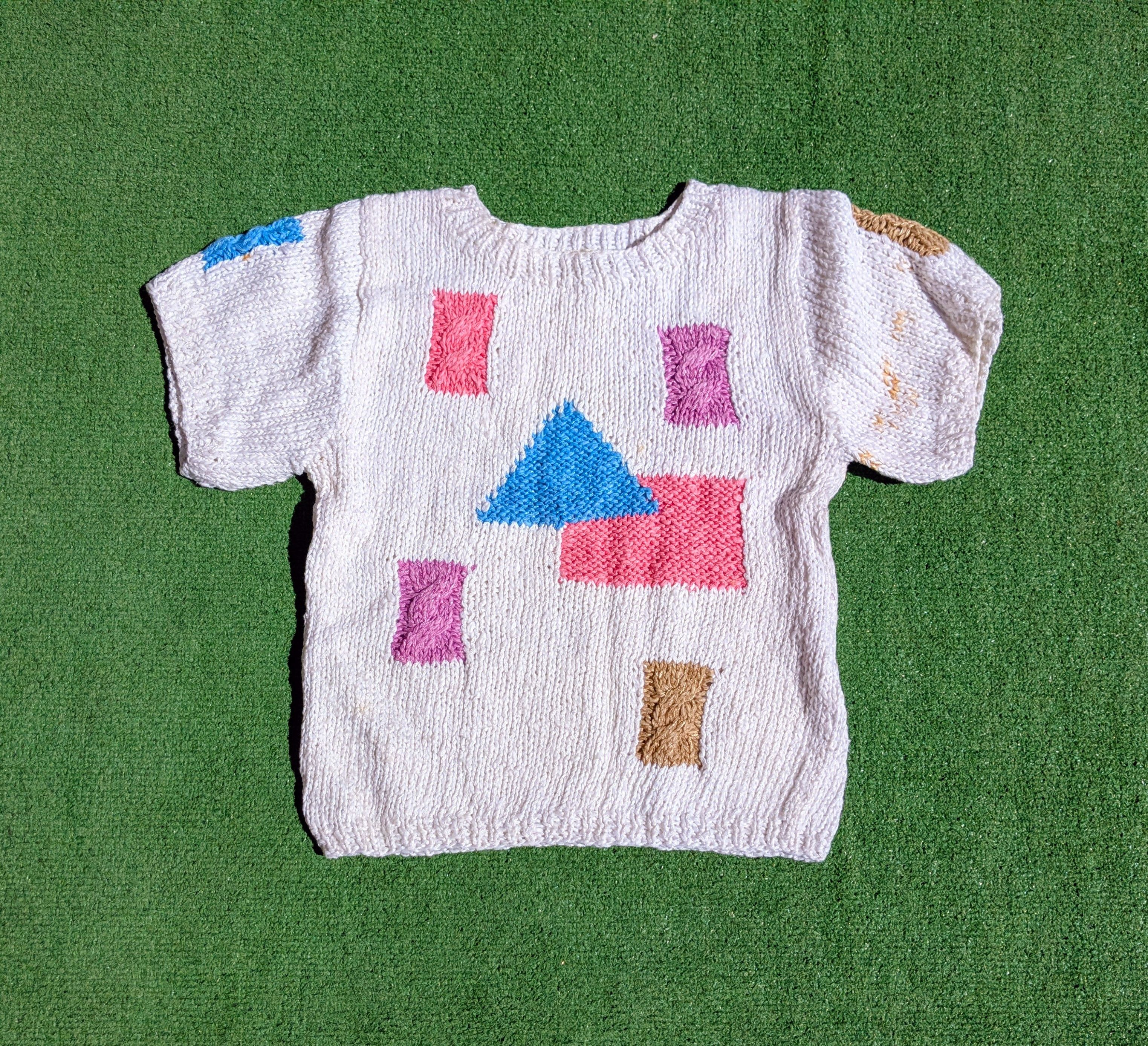 Other 1980s The Eagle's Eye Petite Knit Geometric Shapes Sweater Size S / US 4 / IT 40 - 5 Thumbnail