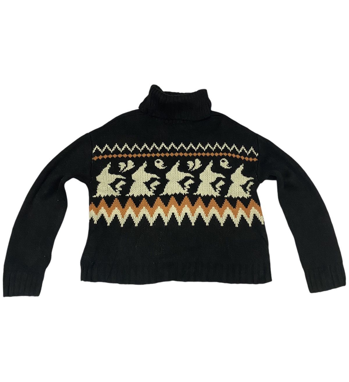 Aran Isles Knitwear × Pokemon Pokeman x GU Navajo Style Turtle Neck Knit Sweater (C3) Size US M / EU 48-50 / 2 - 3 Thumbnail