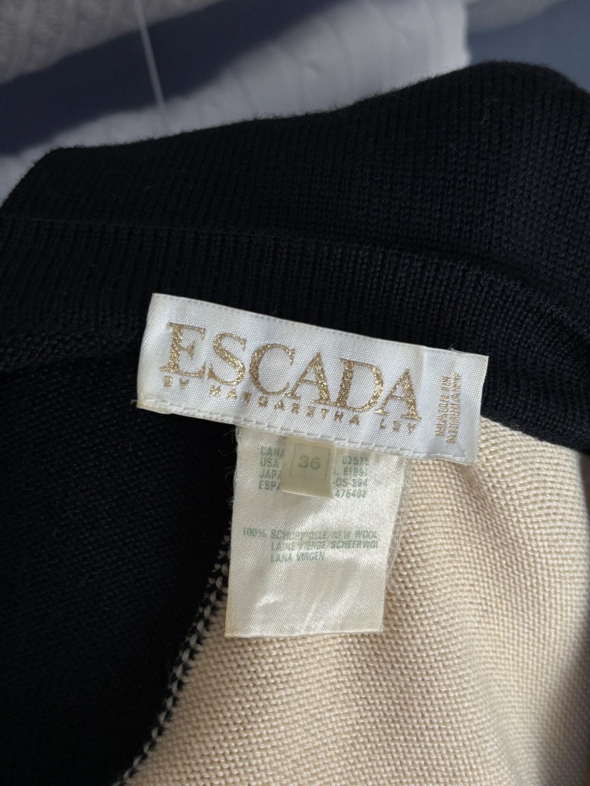 Escada Escada Vintage Two Tone Wool Buttoned Cardigan Sweater Size M / US 6-8 / IT 42-44 - 8 Thumbnail