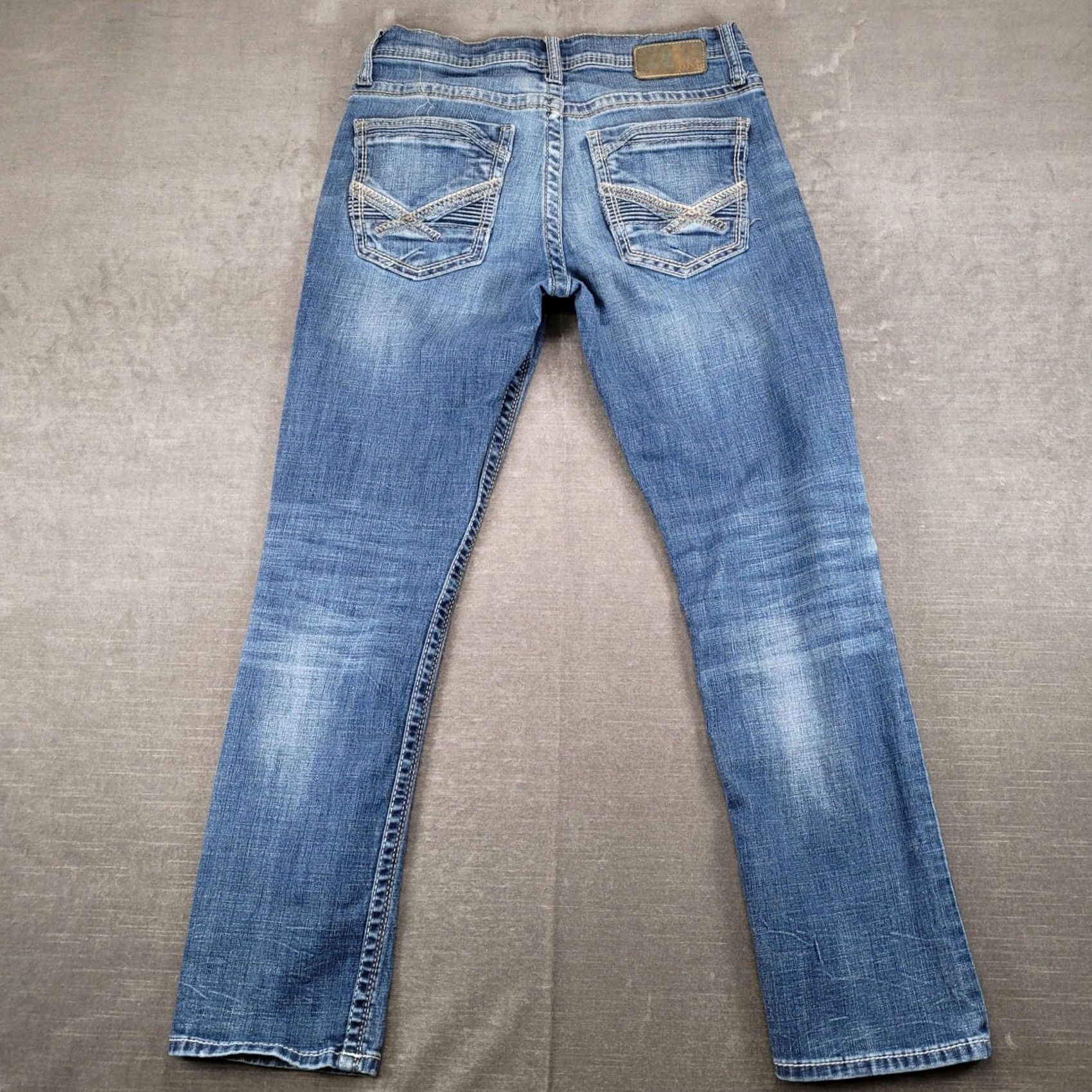 BKE BKE Jake Straight Jeans Mens 30x29 Blue Distressed Stretch Zip Button Ready to Ship Old Navy? Size US 30 / EU 46 - 4 Thumbnail