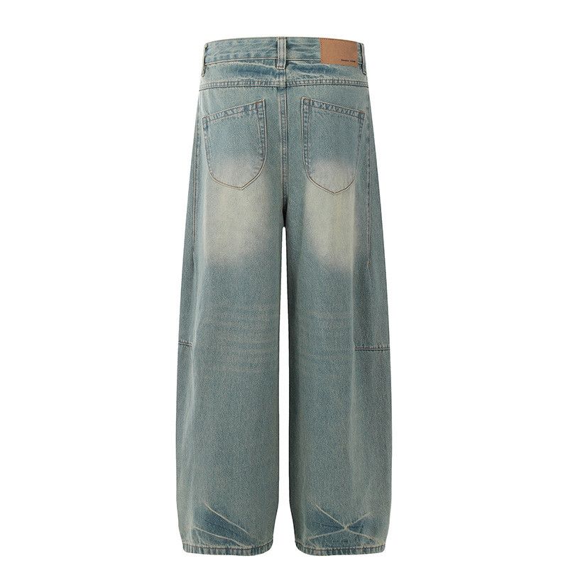 Vintage American retro light blue wide-leg curved jeans Size US 32 / EU 48 - 2 Thumbnail
