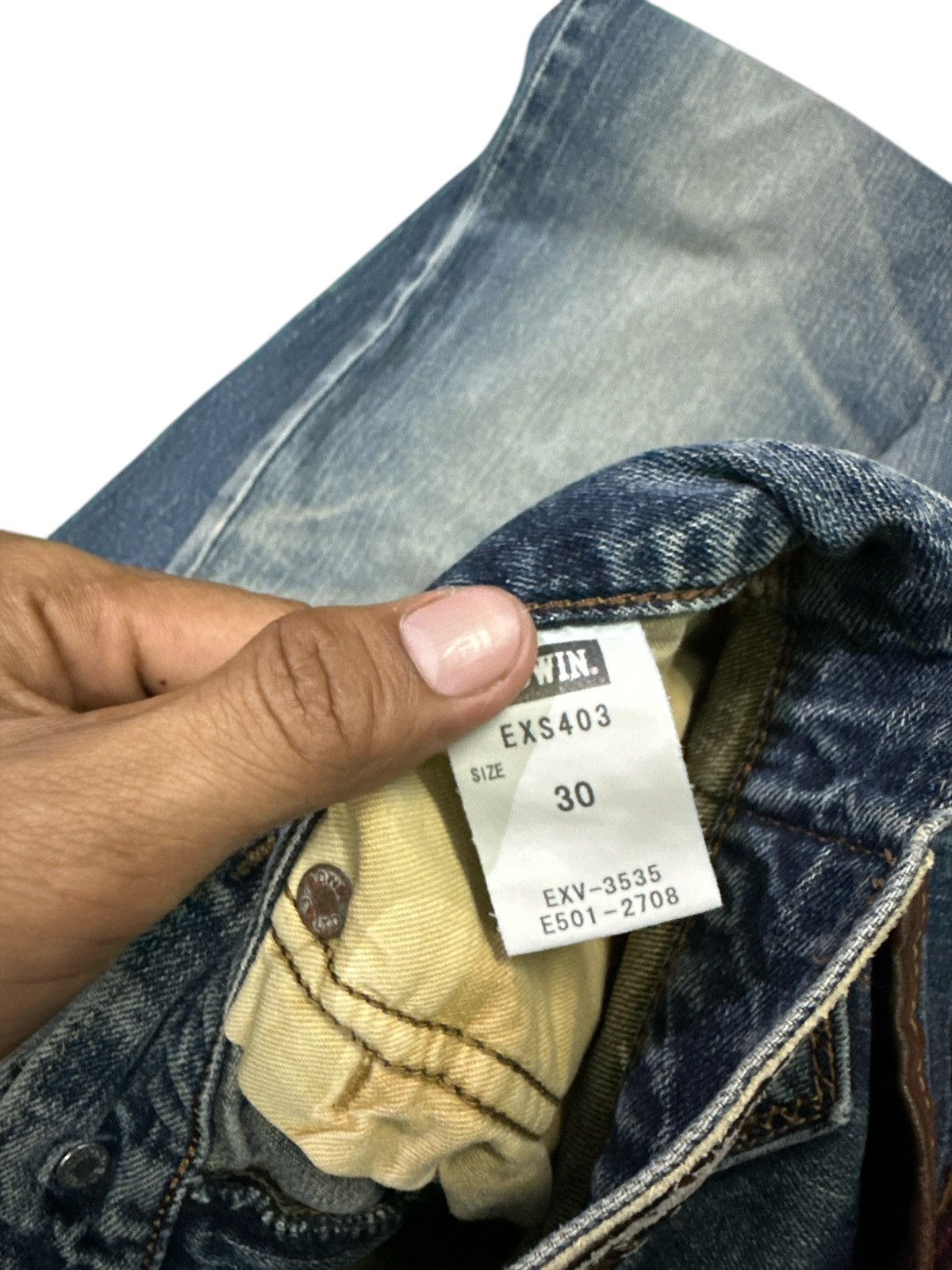 Le Grande Bleu (L.G.B.) Vintage Edwin Japan Zipper Back Pocket . Size US 32 / EU 48 - 7 Thumbnail