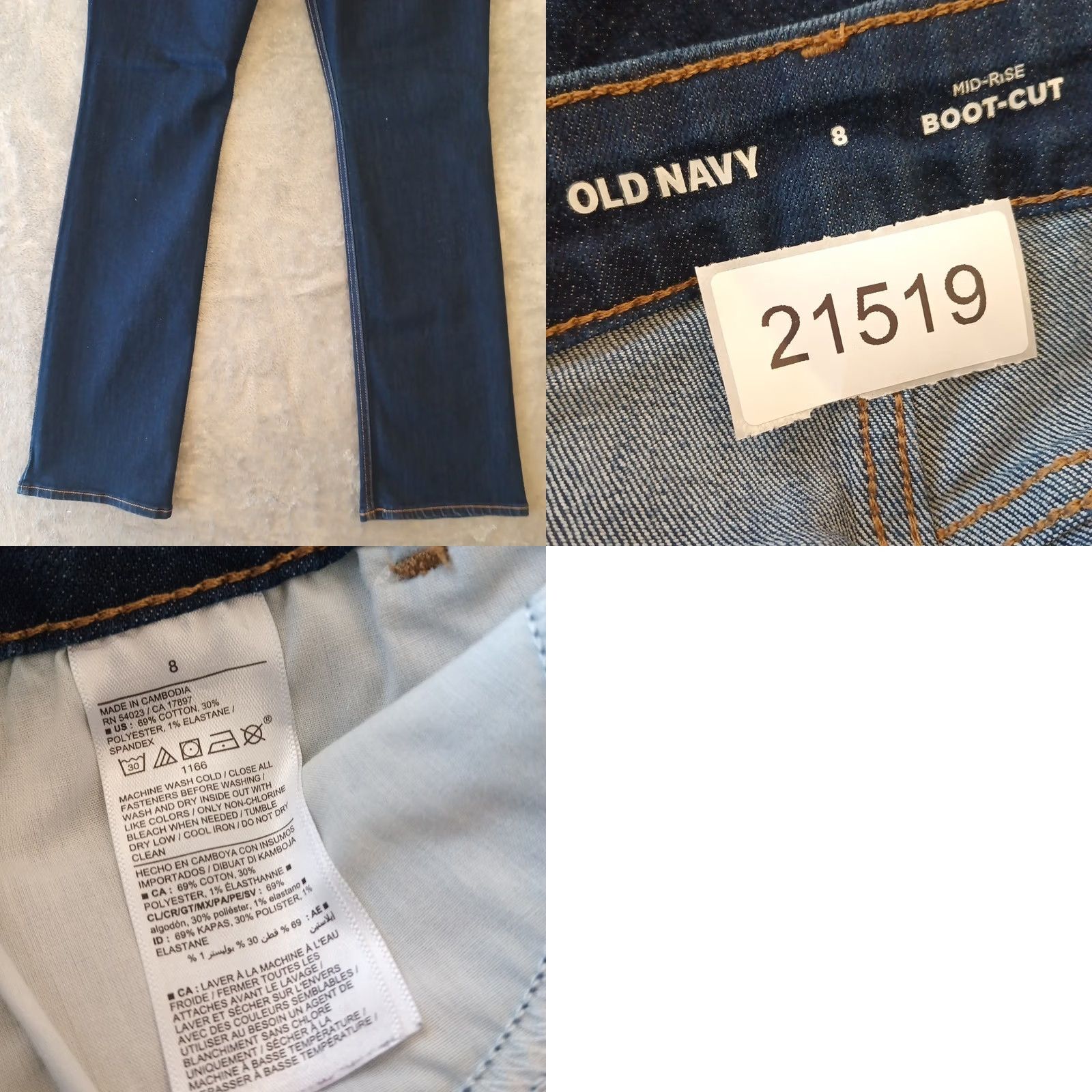 Old Navy Old Navy Bootcut Jeans Womens Size 8 Blue Dark Wash 28x30 Mid Rise Size 30" / US 8 / IT 44 - 8 Thumbnail
