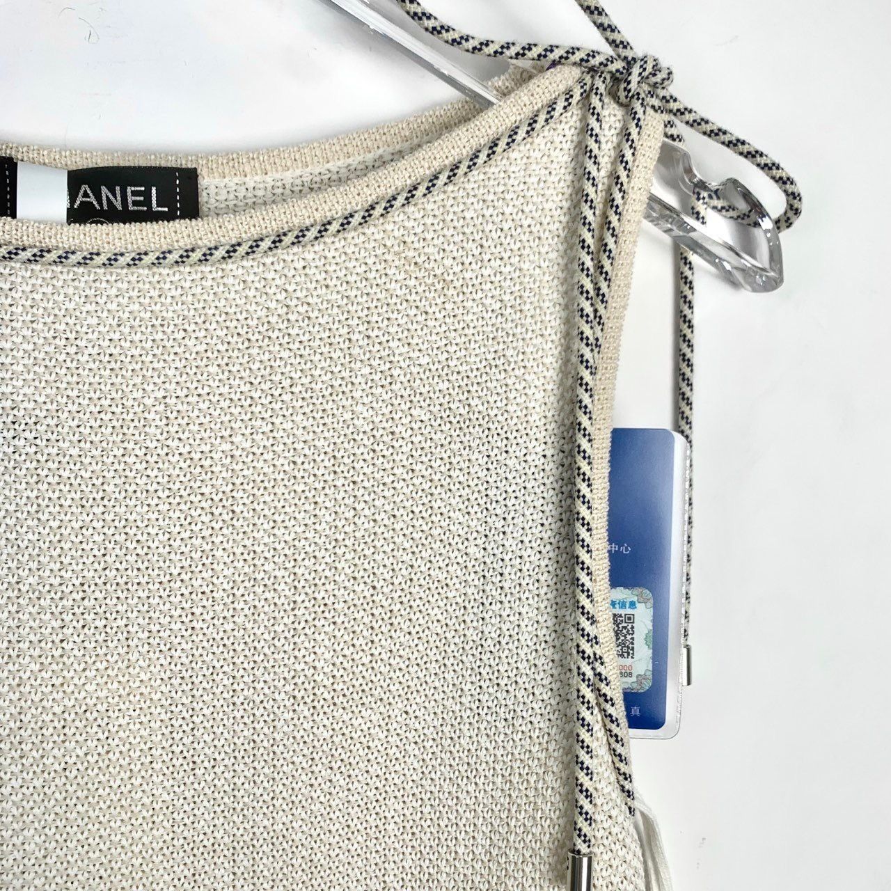 Chanel Chanel Beige Knit Sleeveless Bow Ribbon Dress Crew Neck Size Size XXS / US 00 / IT 34 - 5 Thumbnail