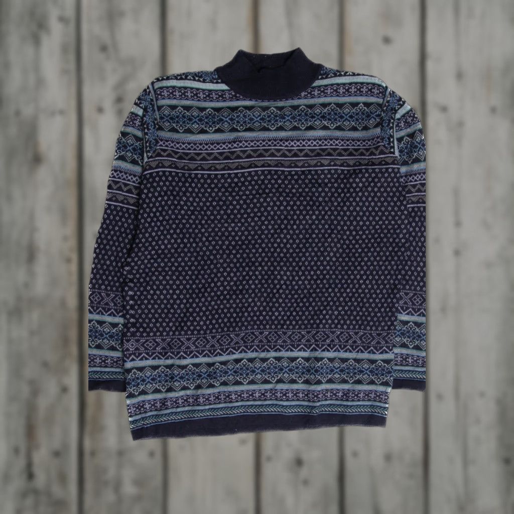 Vintage VINTAGE Valerie Stevens Sweater Small Blue Wool 80s Style Patterned Girls Women Mens Size S / US 4 / IT 40 - 1 Thumbnail