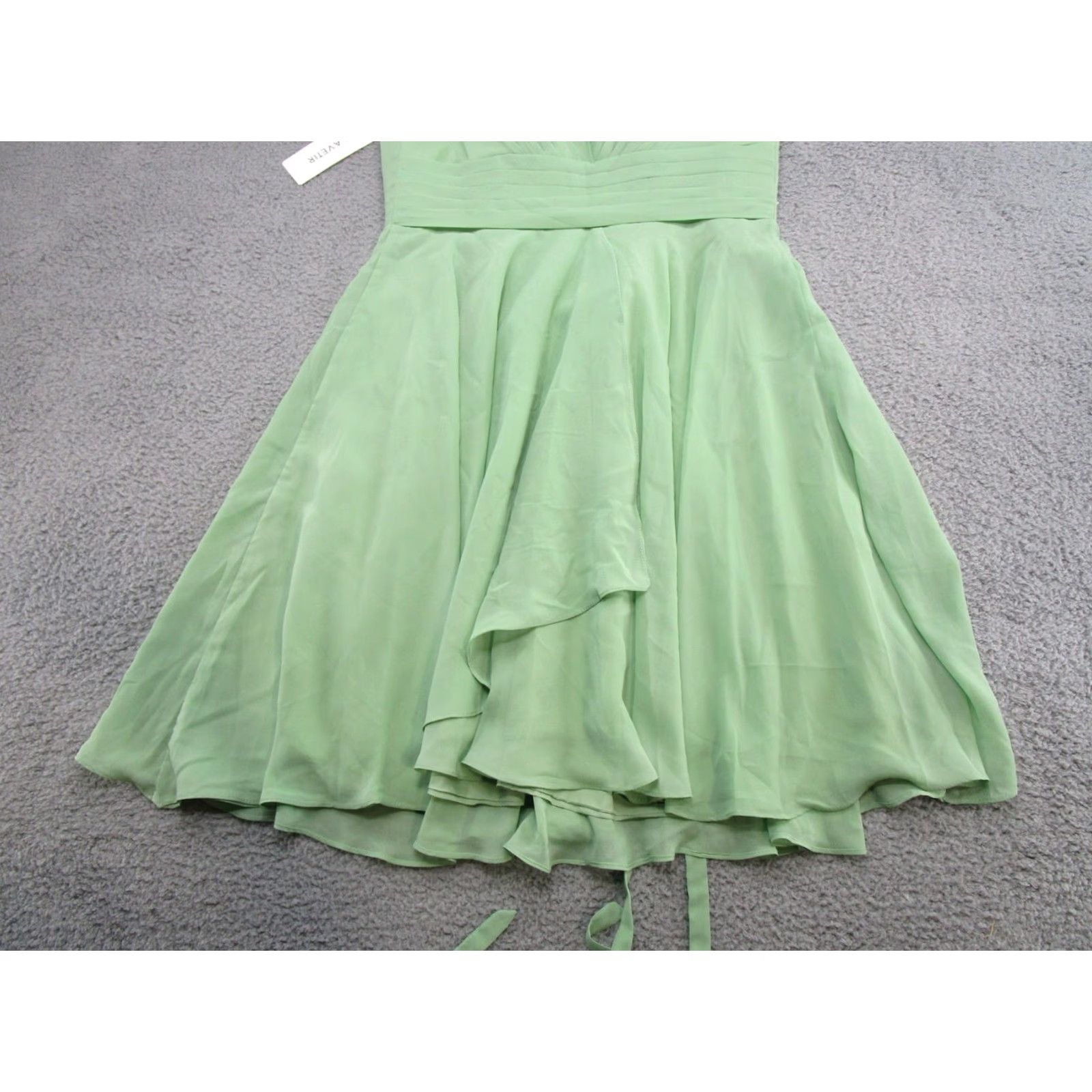 Vintage Lavetir Lace Up Back Sleeveless Mint Green Dress Women's Size 12 Lace Ball Gown Night Formal Wedding Party Cocktail Short Dress Women Size XL / US 12-14 / IT 48-50 - 3 Thumbnail
