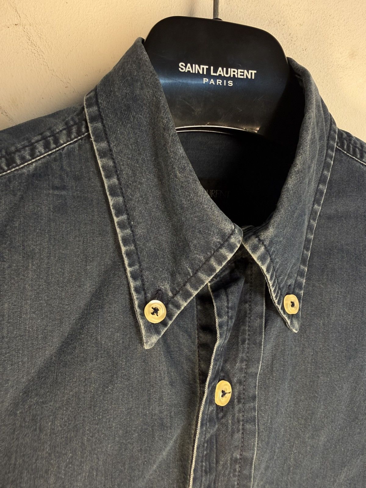 Yves Saint Laurent 90s YSL Denim Shirt Jeans Dress Overshirt Button Up Collar Size US M / EU 48-50 / 2 - 4 Thumbnail