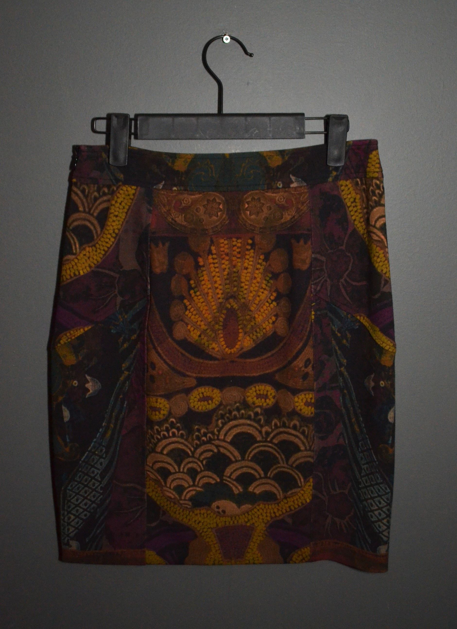 Etro Etro Wool Abstract Pencil Skirt 38 Made in Italy Size 26" / US 2 / IT 38 - 2 Thumbnail