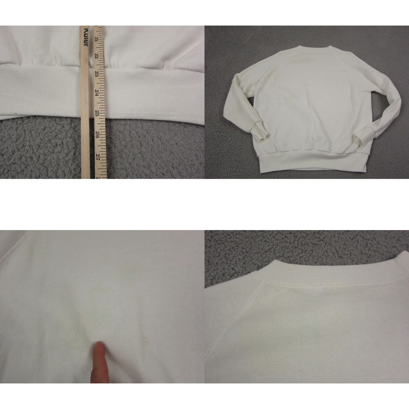 Vintage VINTAGE Breakaway Sweater Womens XL White Pullover Crew Neck Floral 80s 90s Flower Cotton Polyester Fleece Size XL / US 12-14 / IT 48-50 - 9 Thumbnail