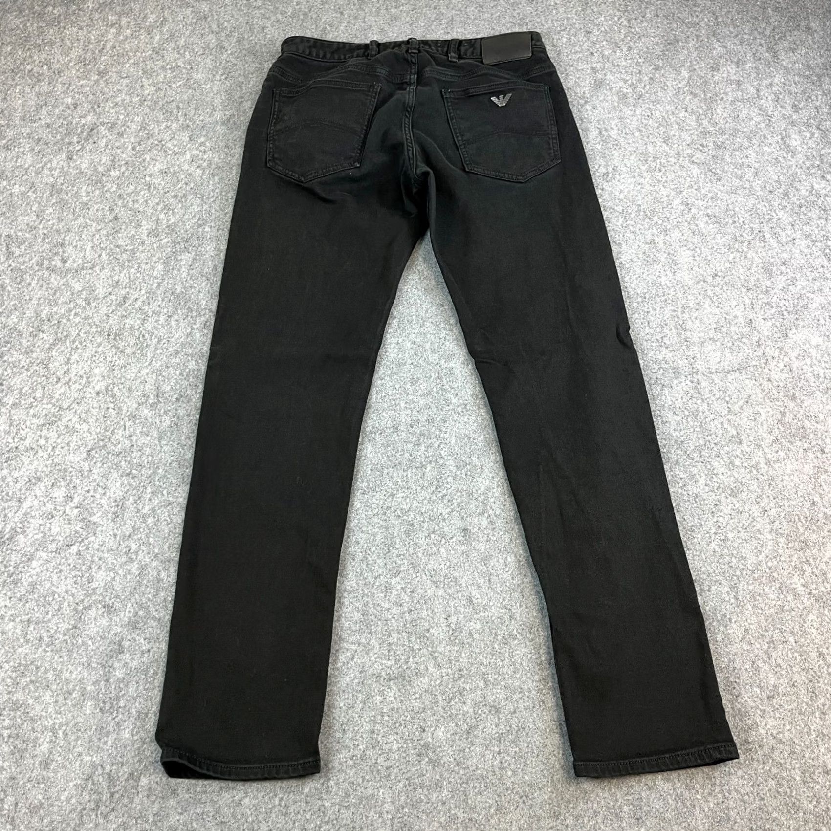Vintage Armani Jeans Jeans Slim Dark Wash Men 30 Regular 32 Inseam Black Stretch Zip Fly Size US 30 / EU 46 - 2 Thumbnail