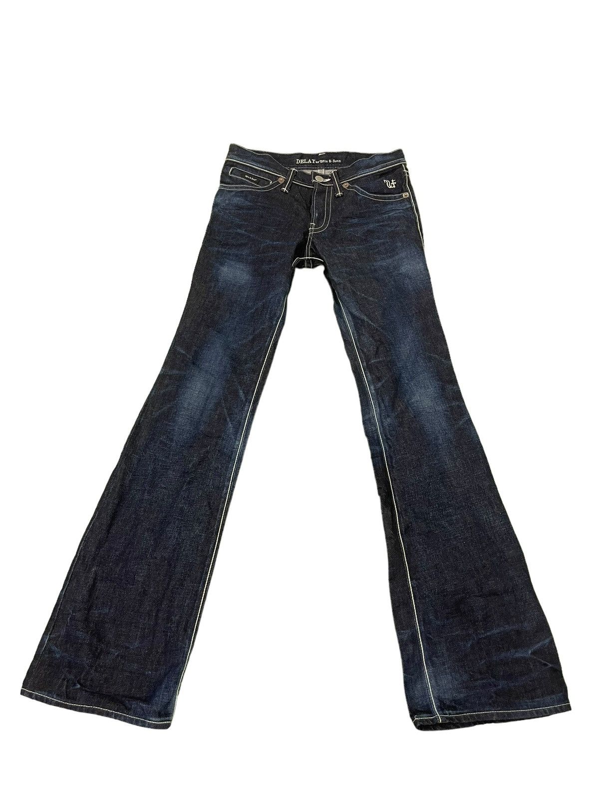 Japanese Brand Flare Jeans Ufin & Sons Japan Faded Boot Cut 8🟦7 Size US 31 - 2 Thumbnail