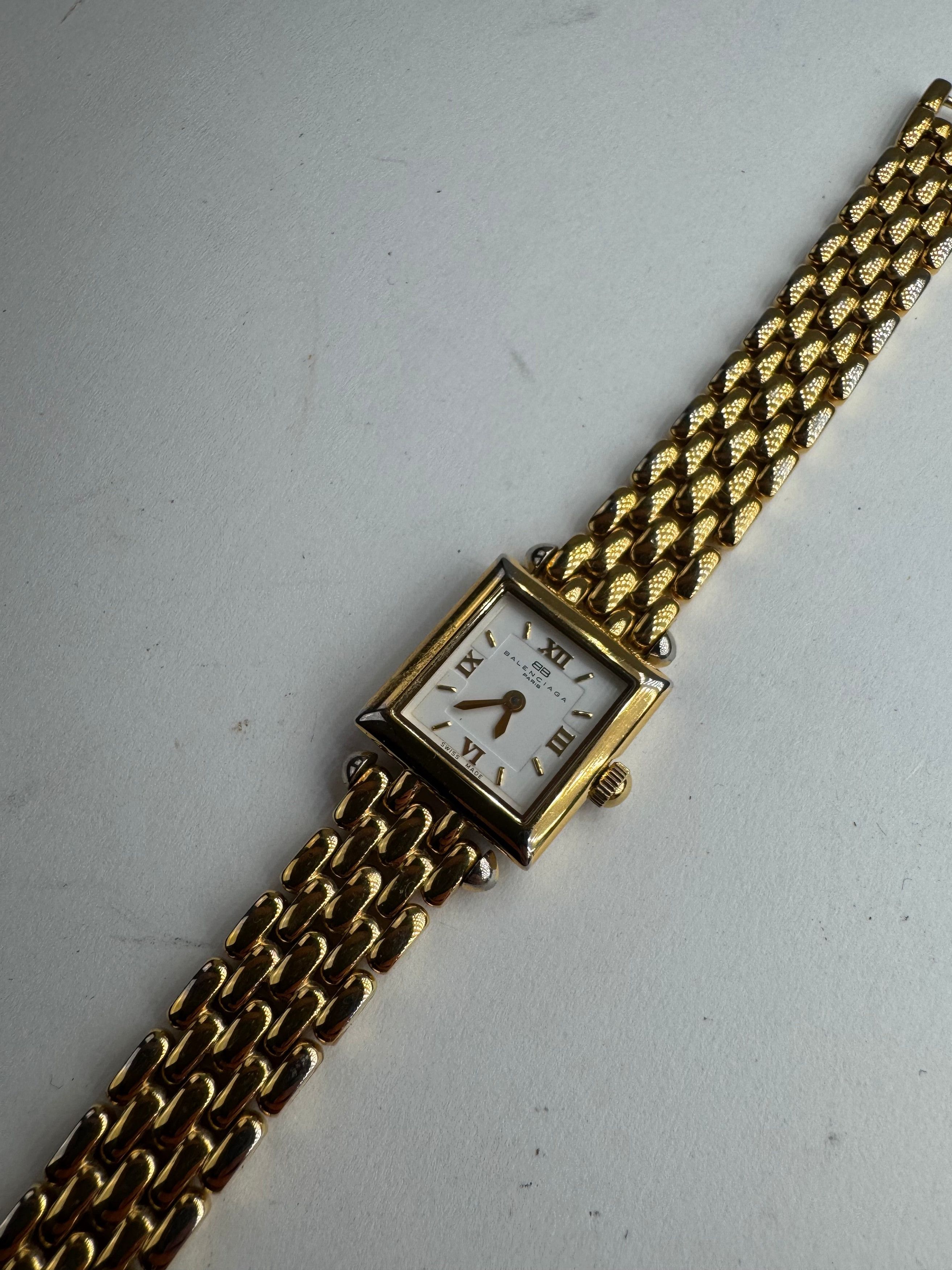 Balenciaga Vintage Steel Quartz Watch golden Size ONE SIZE - 1 Thumbnail