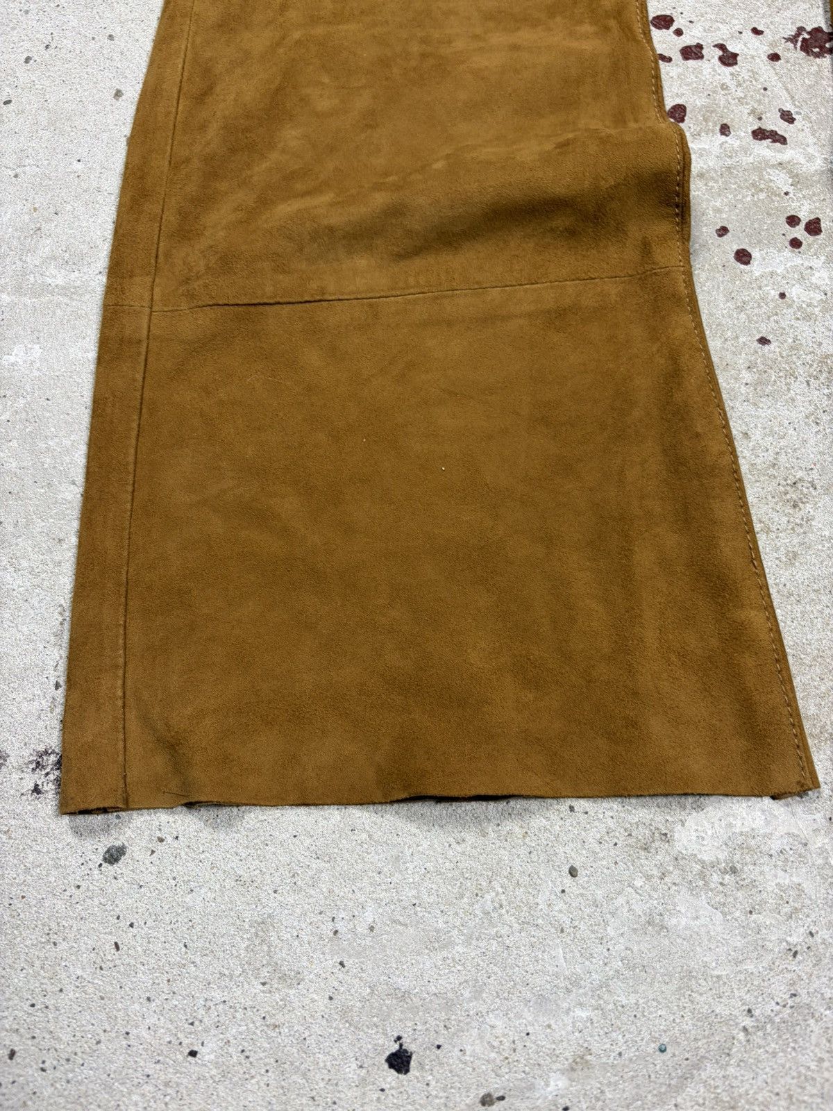 Dolce & Gabbana 2000s Dolce & Gabbana Camel Suede Leather Bootcut Pants Flar Size US 31 - 6 Thumbnail