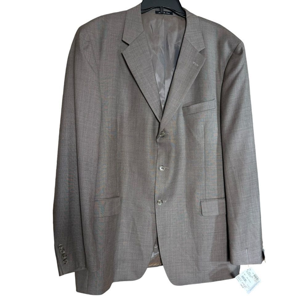 Perry Ellis NWT New Perry Ellis Portfolio Wool Brown Blazer Size 48 L Size 48L - 9 Thumbnail