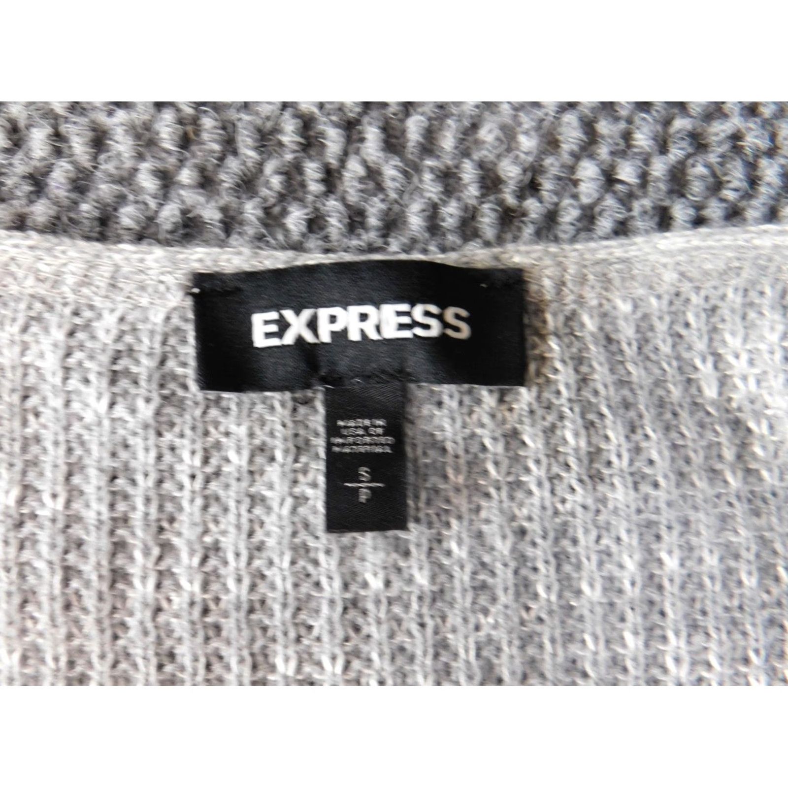 Express Express Sweater Shirt Womens Small Gray Pullover Knit Scoop Neck Casual Regular Stretch Embroidered Wool Nylon Rayon Size S / US 4 / IT 40 - 5 Thumbnail